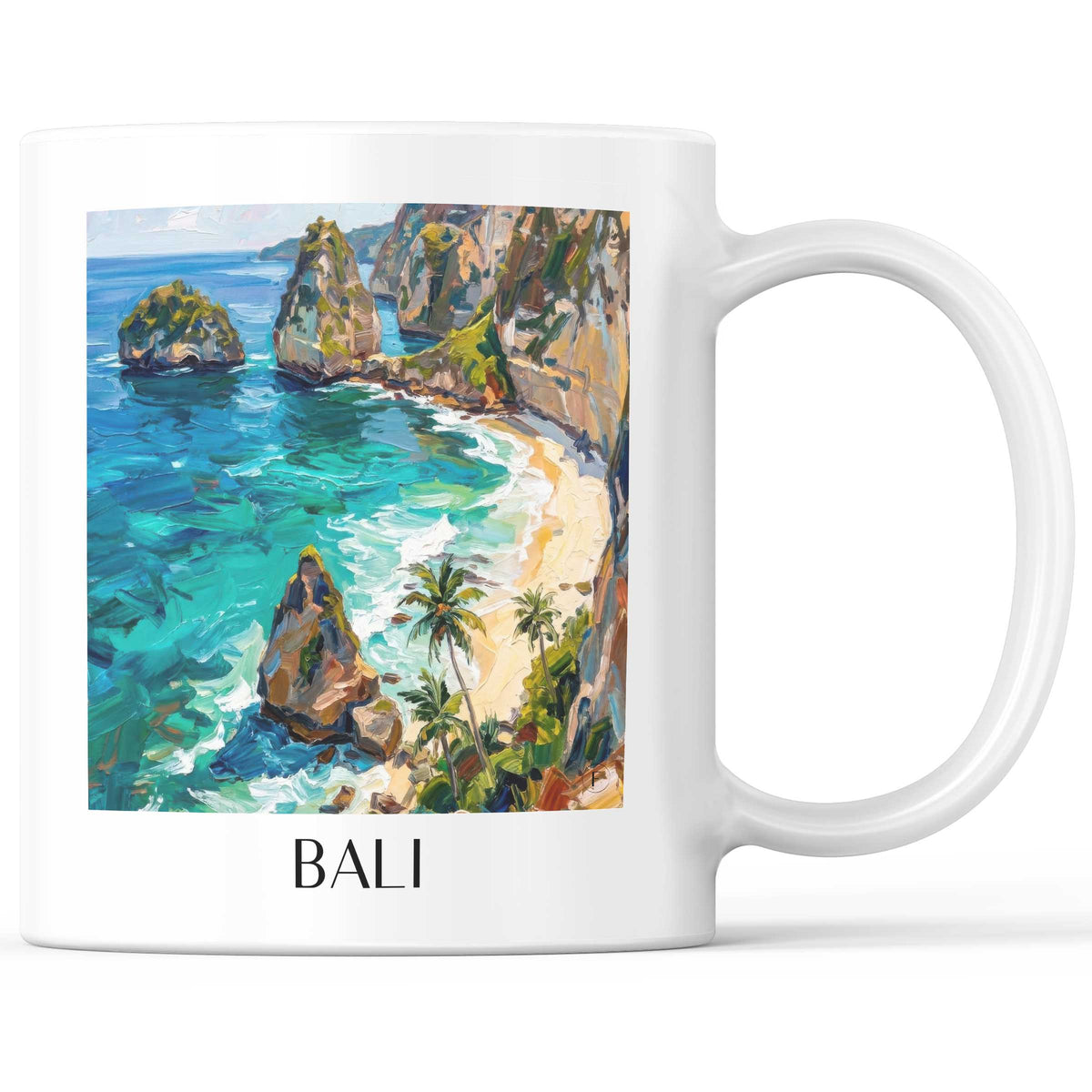 Bali - Indonesien Becher - Kaffeetasse im Ölgemälde Stil - favplace