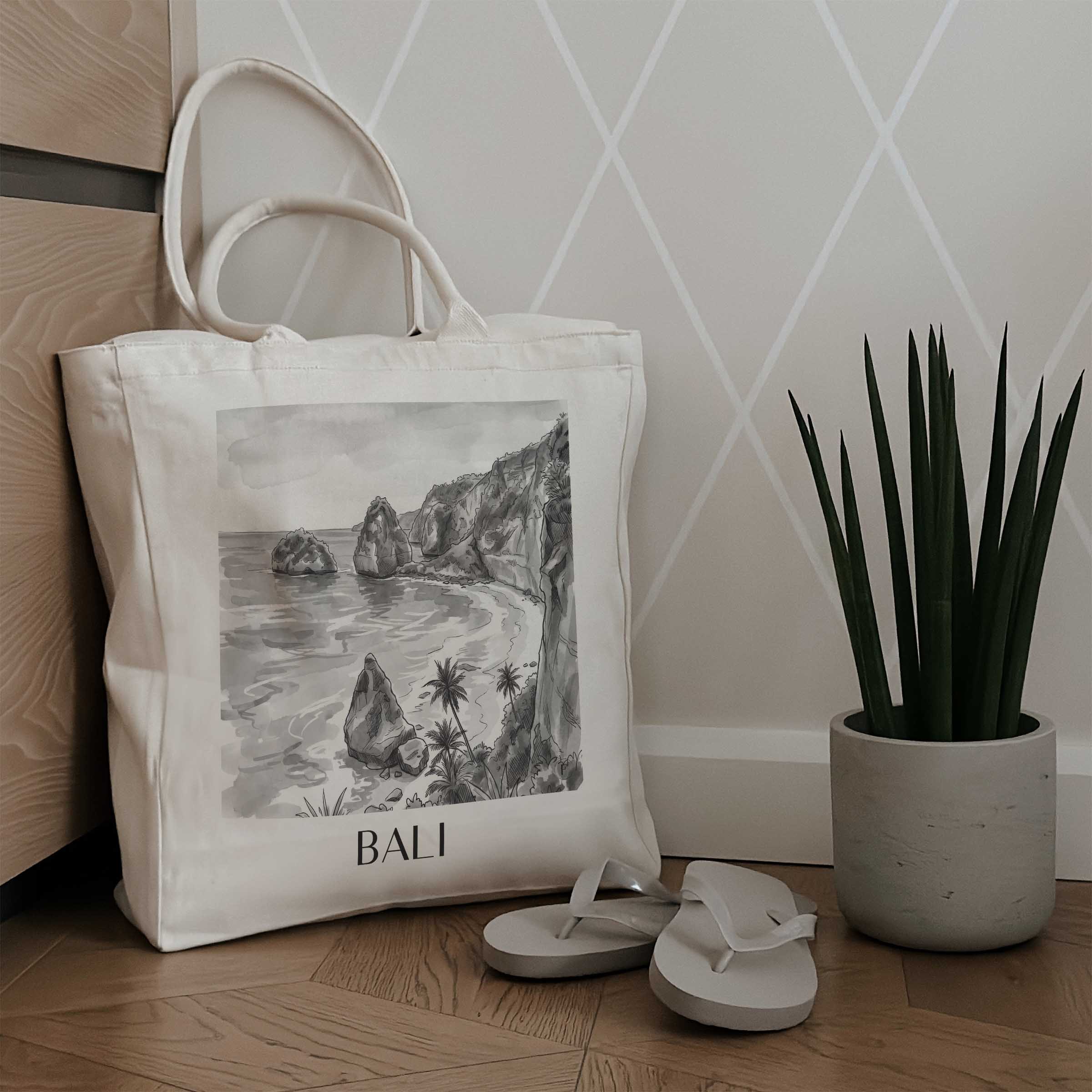 bali-indonesien-einkaufstasche-aquarell-schwarz-weiss