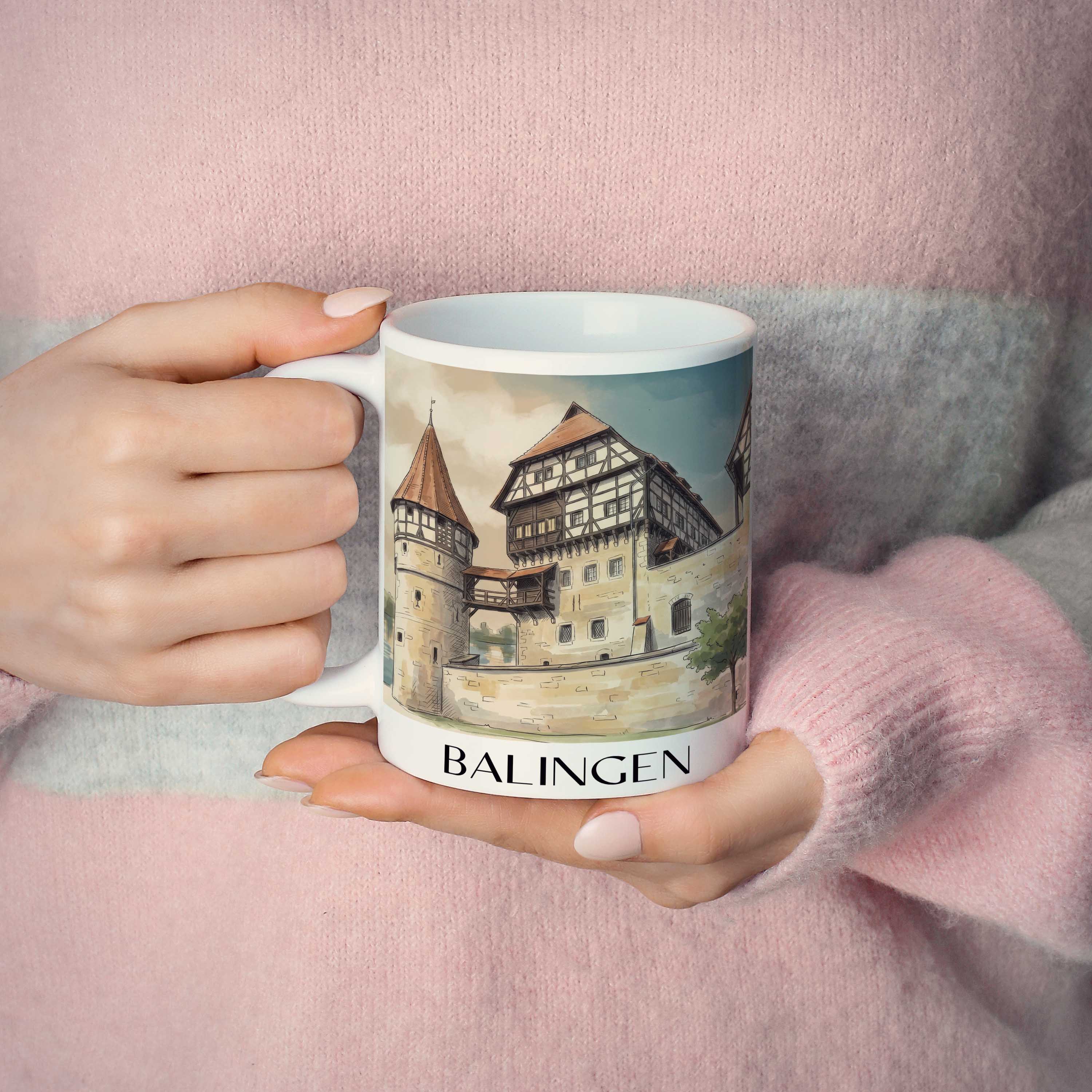 balingen-deutschland-kaffeebecher-aquarell