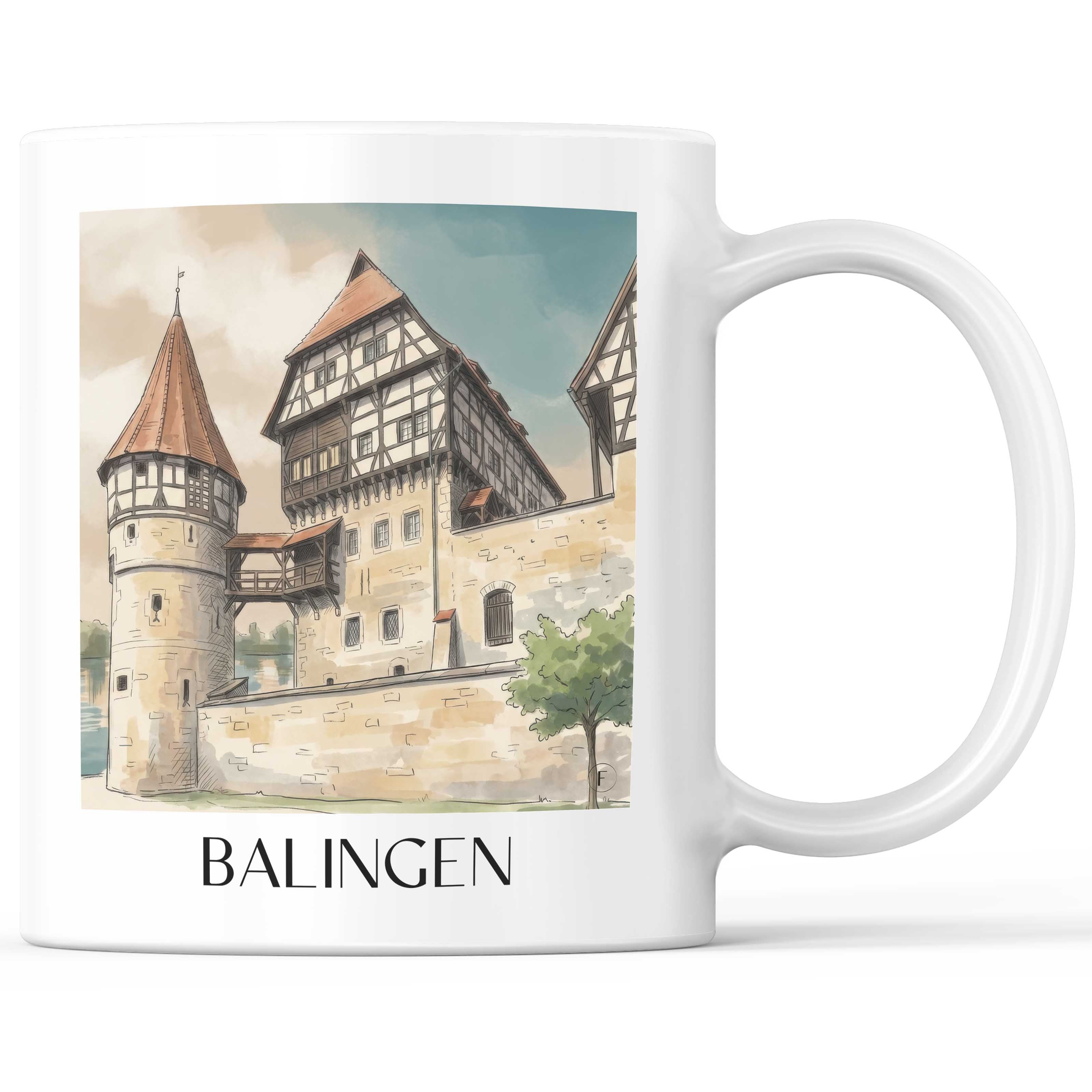 Balingen - Deutschland Becher - Kaffeetasse im Aquarell Stil - favplace
