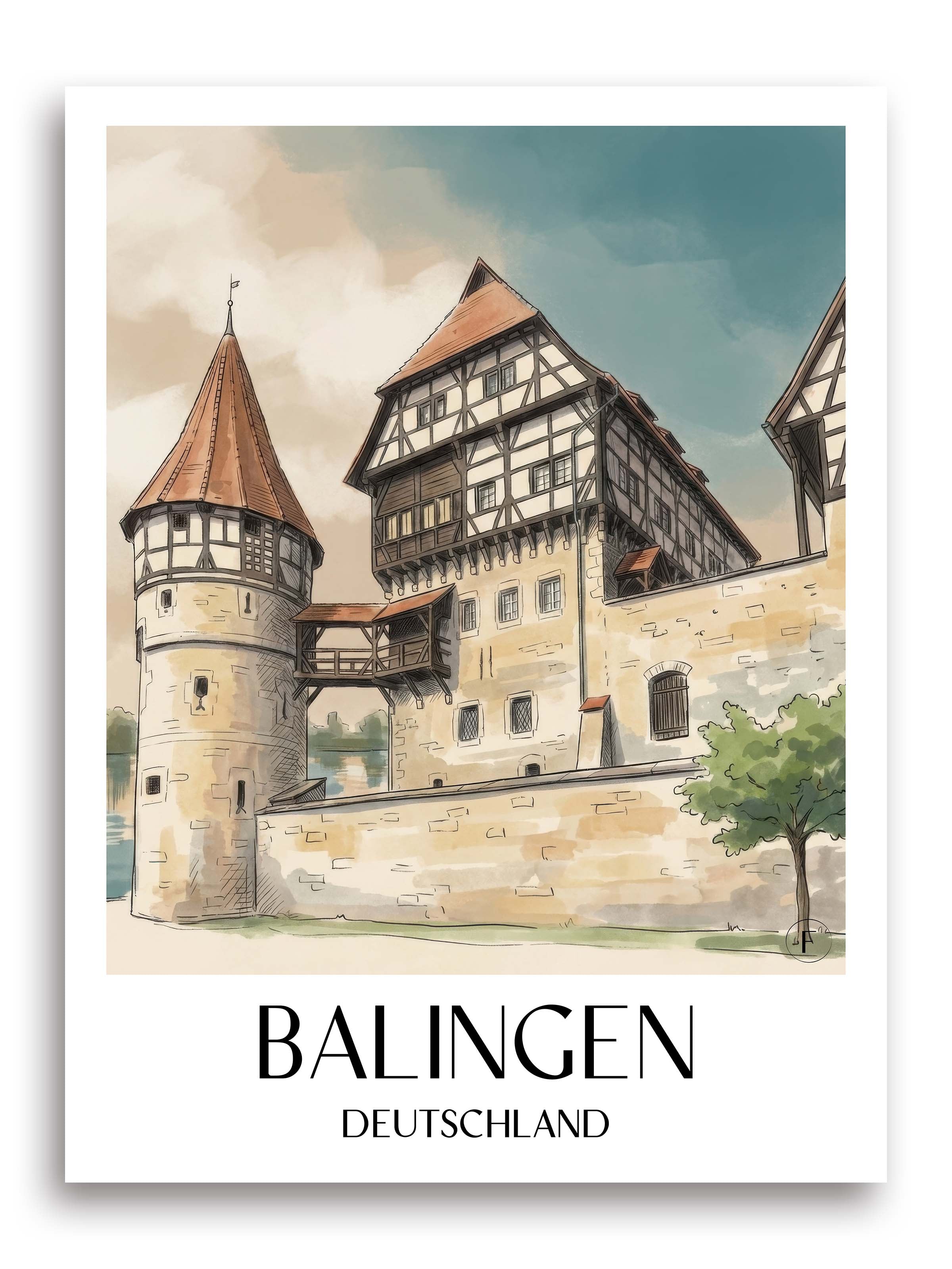 balingen-deutschland-poster-aquarell