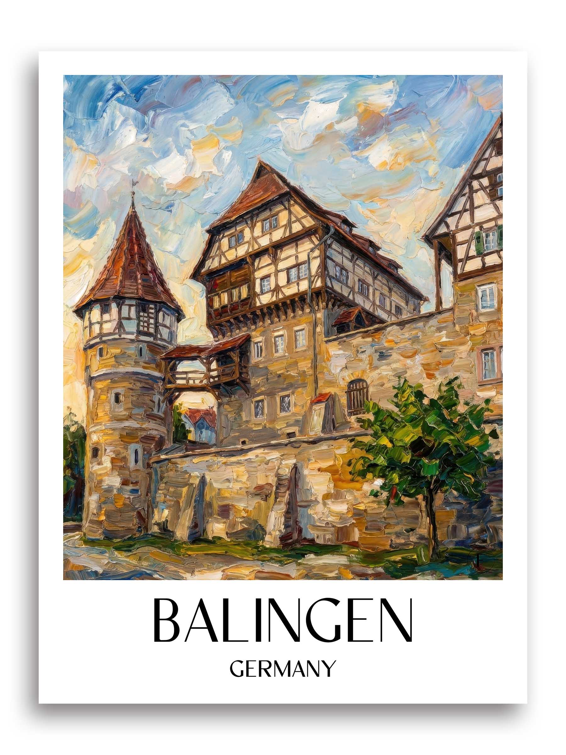 Balingen Poster - - Deutschland Kunstdruck - Ölgemälde von A4 bis A1 - favplace