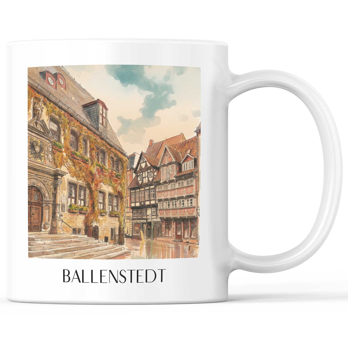 Ballenstedt Kaffeebecher - Harz - Deutschland Becher - Kaffeetasse im Aquarell Stil - favplace