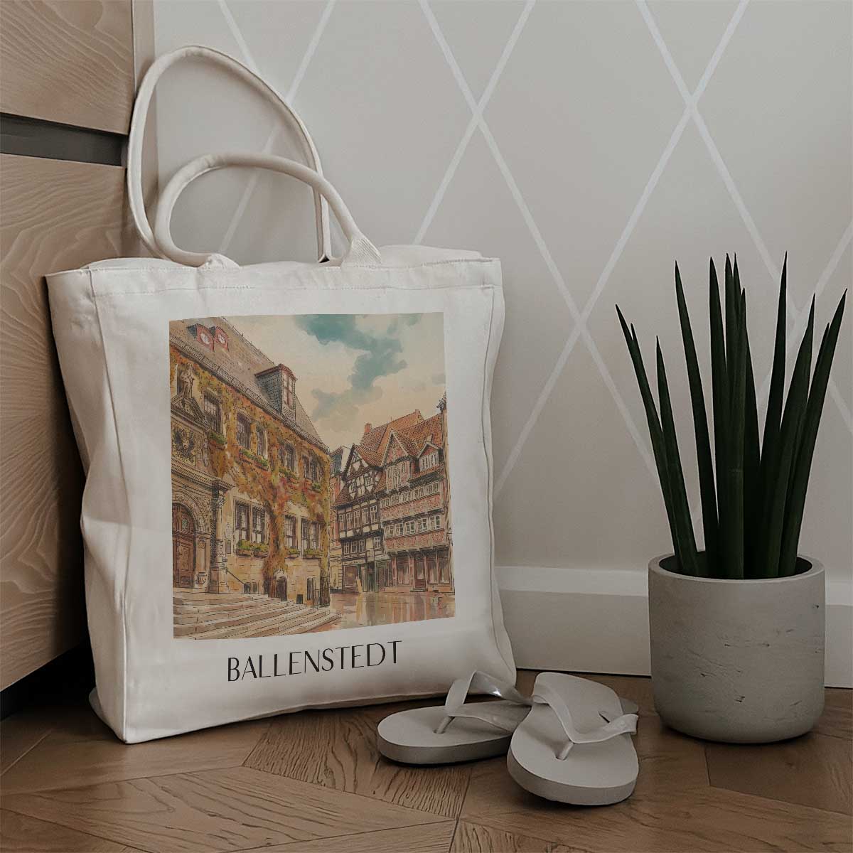 ballenstedt-harz-deutschland-einkaufstasche-aquarell
