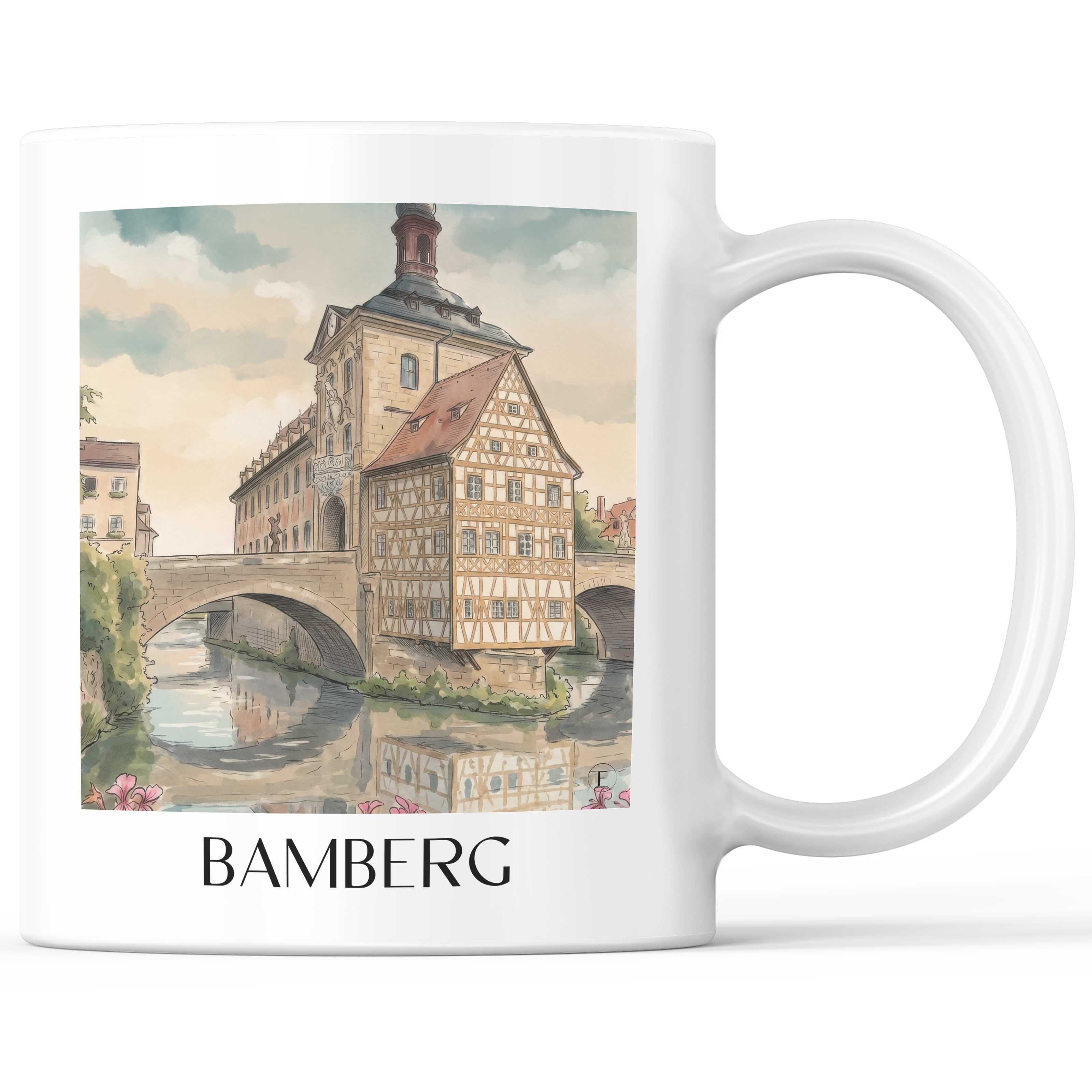 Bamberg - Deutschland Becher - Kaffeetasse im Aquarell Stil - favplace