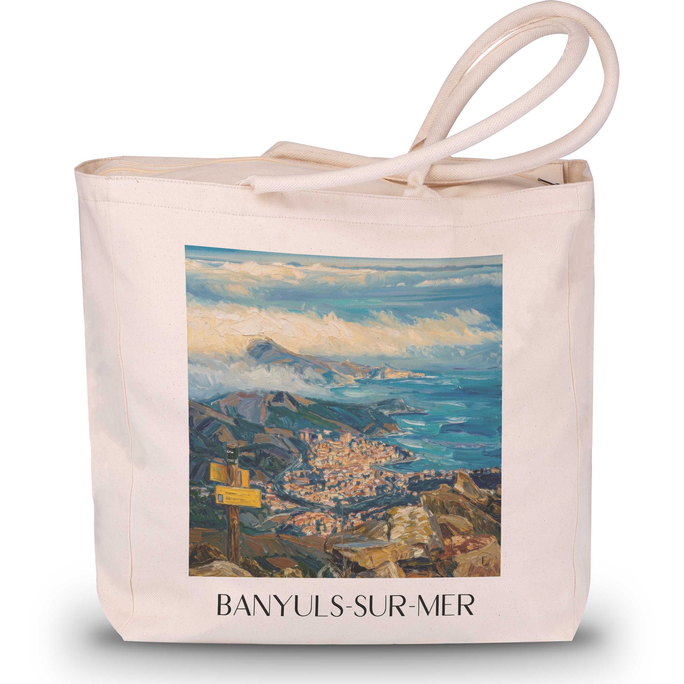 banyuls-sur-mer-côte-vermeille-frankreich-einkaufstasche-oil-painting-oelgemaelde