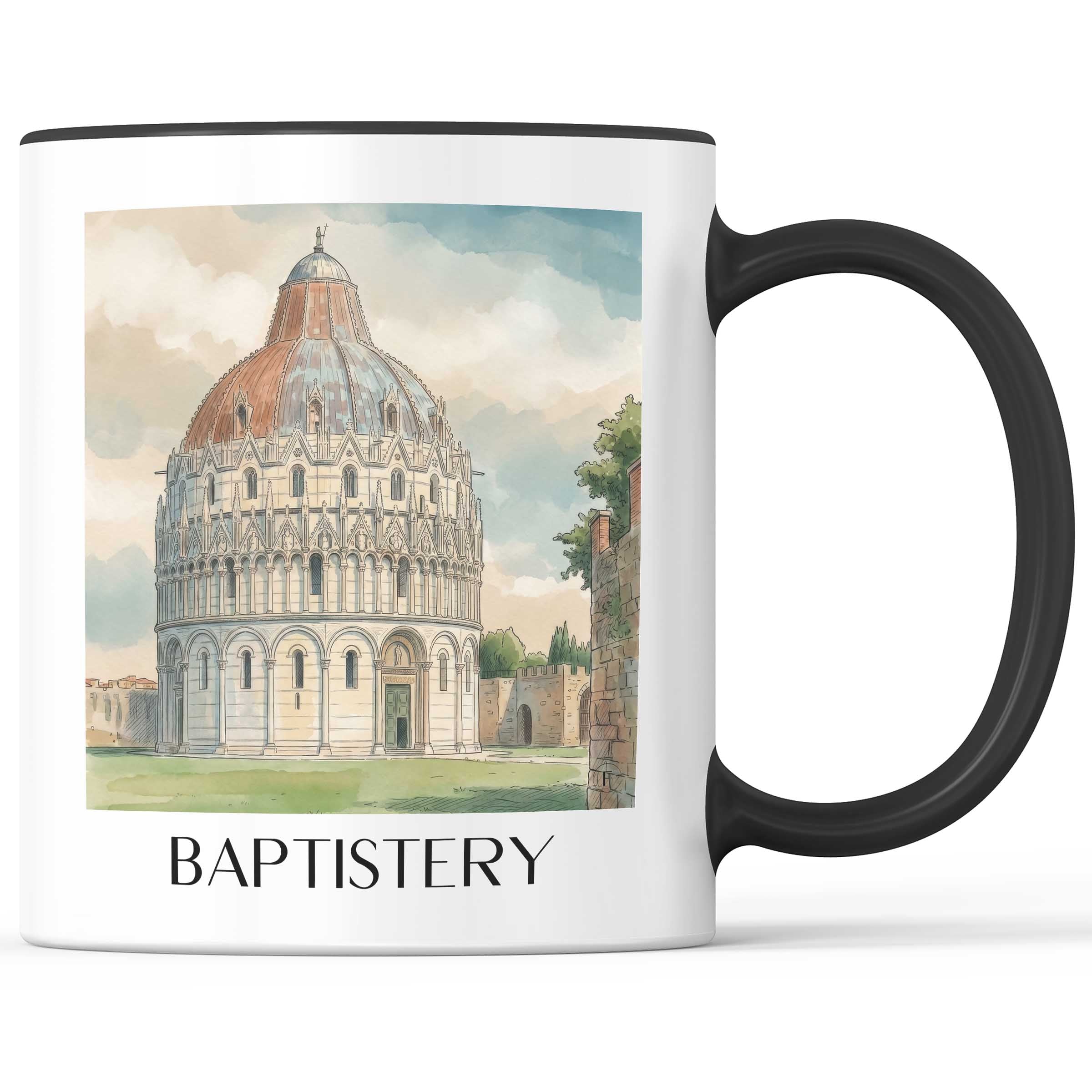Baptisterium Kaffeebecher - Pisa - Italien Becher - Kaffeetasse im Aquarell Stil - favplace