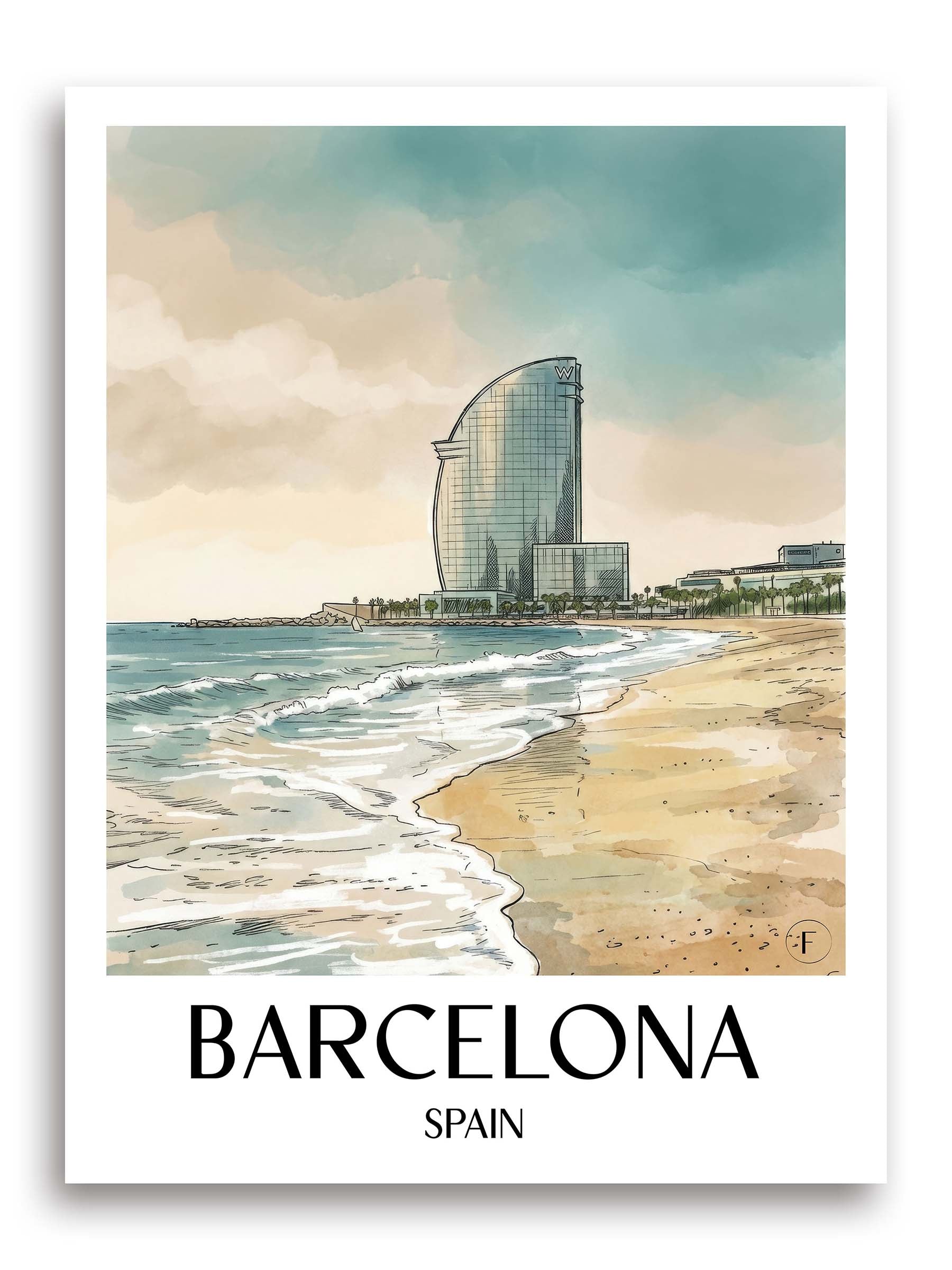 Barcelona Poster - Spanien - Spanien und Spanien Kunstdruck - Aquarell von A4 bis A1 - favplace