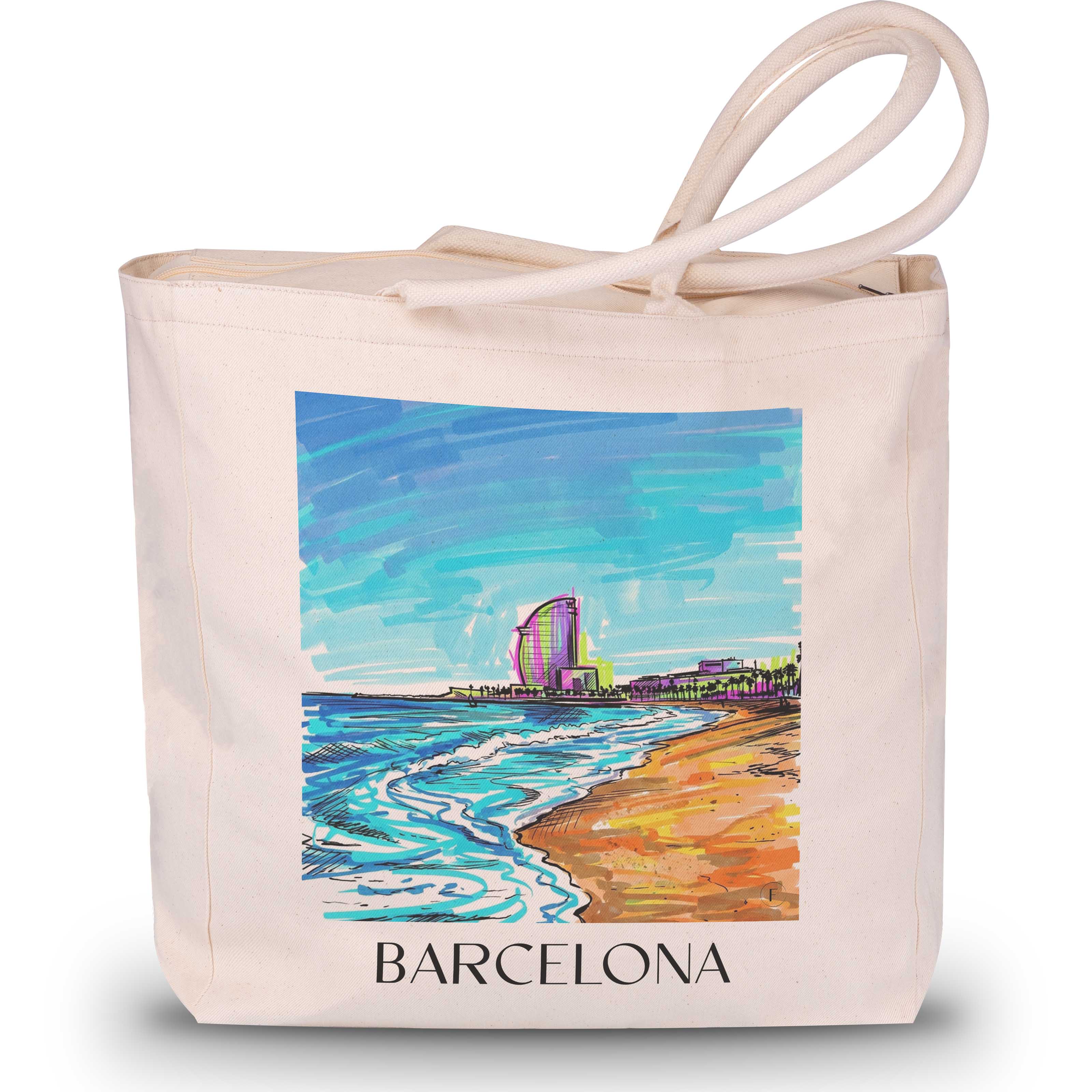 Barcelona Shopping Tasche - Spanien - Spanien Tote Bag - Einkaufstasche im Tag Graffiti Stil - favplace