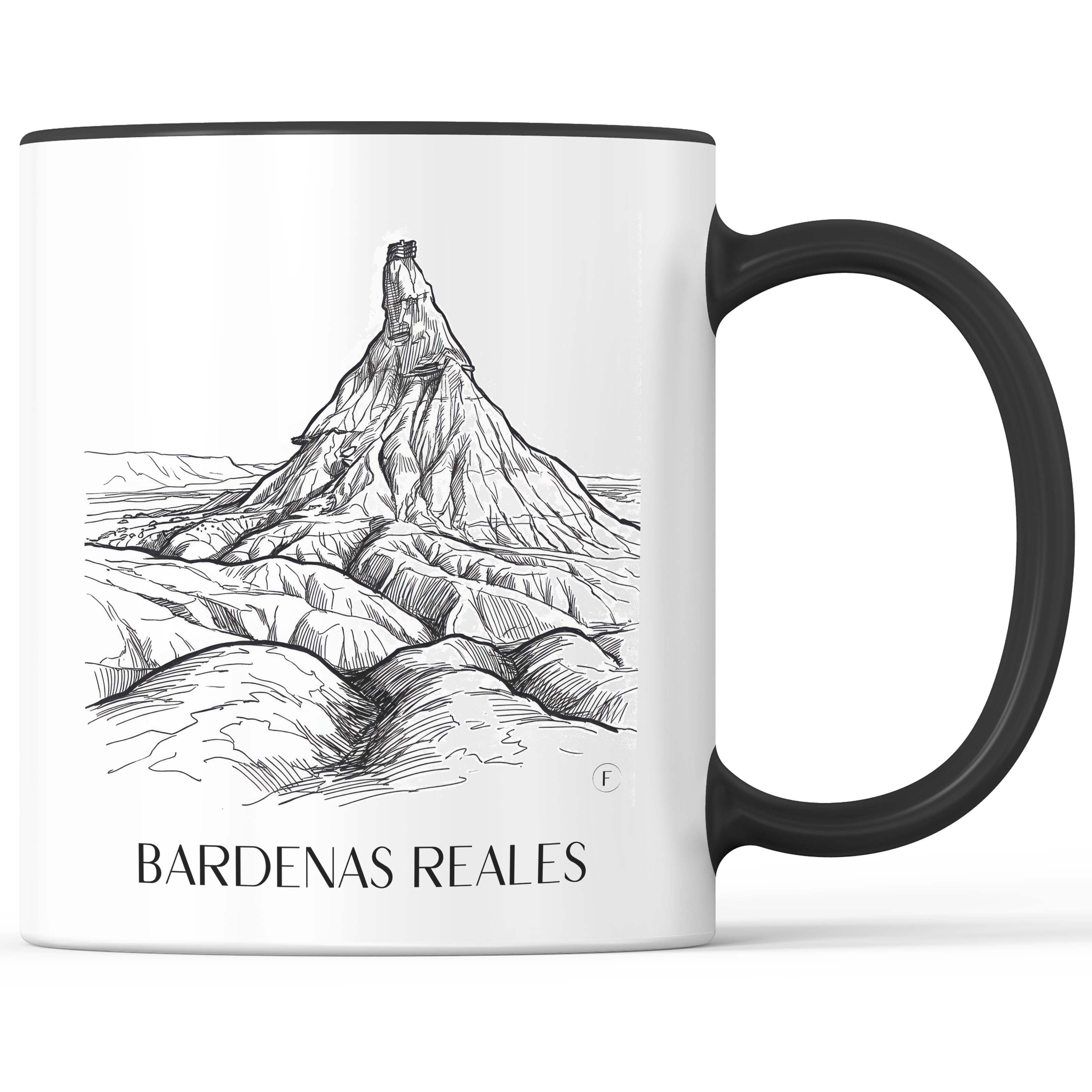 Bardenas Reales Kaffeebecher - Spanien - Spanien Becher - Kaffeetasse im Skizze Stil - favplace