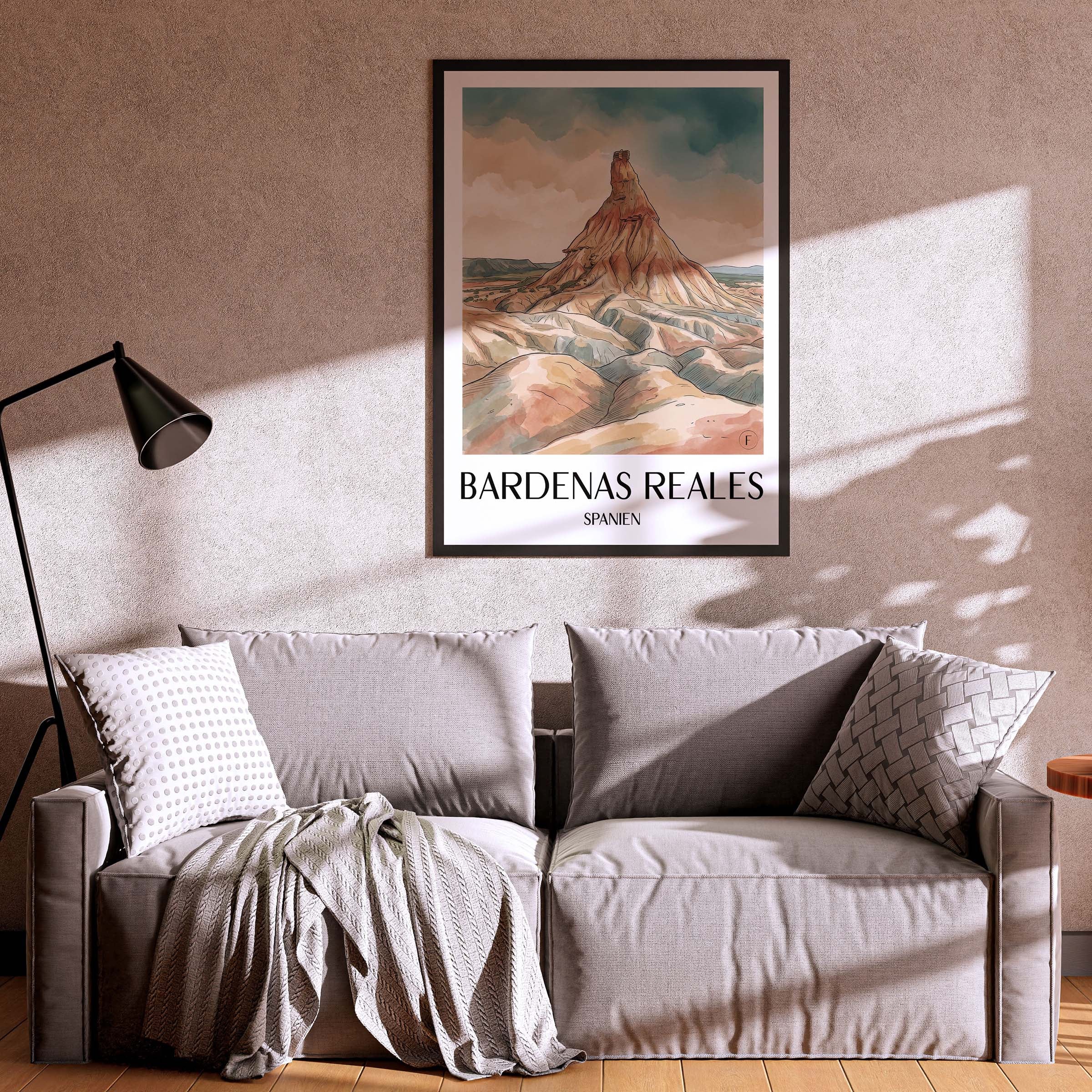 bardenas-reales-spanien-spanien-poster-aquarell