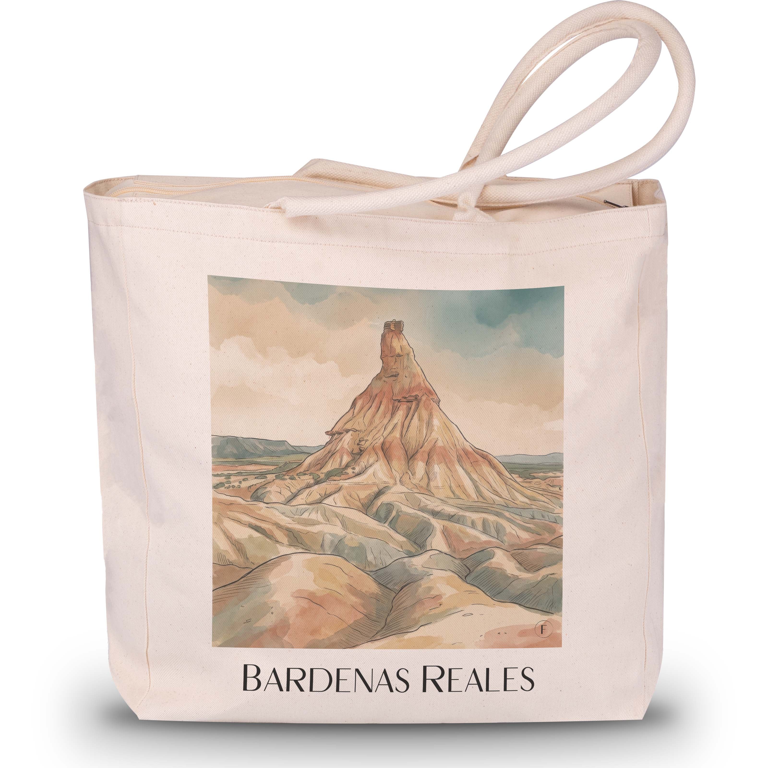 Bardenas Reales Shopping Tasche - Spanien - Spanien Tote Bag - Einkaufstasche im Aquarell Stil - favplace