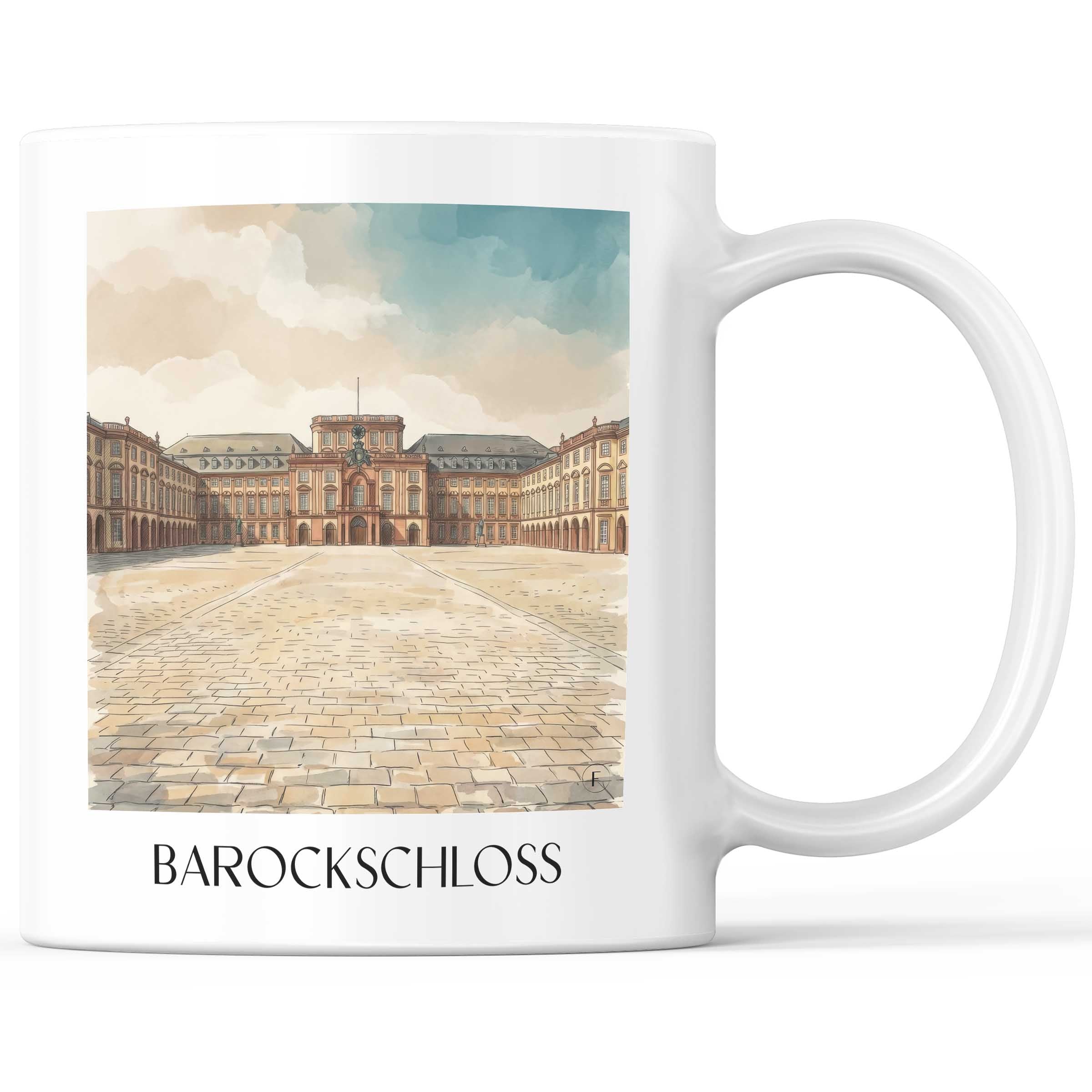 barockschloss-mannheim-deutschland-kaffeebecher-aquarell