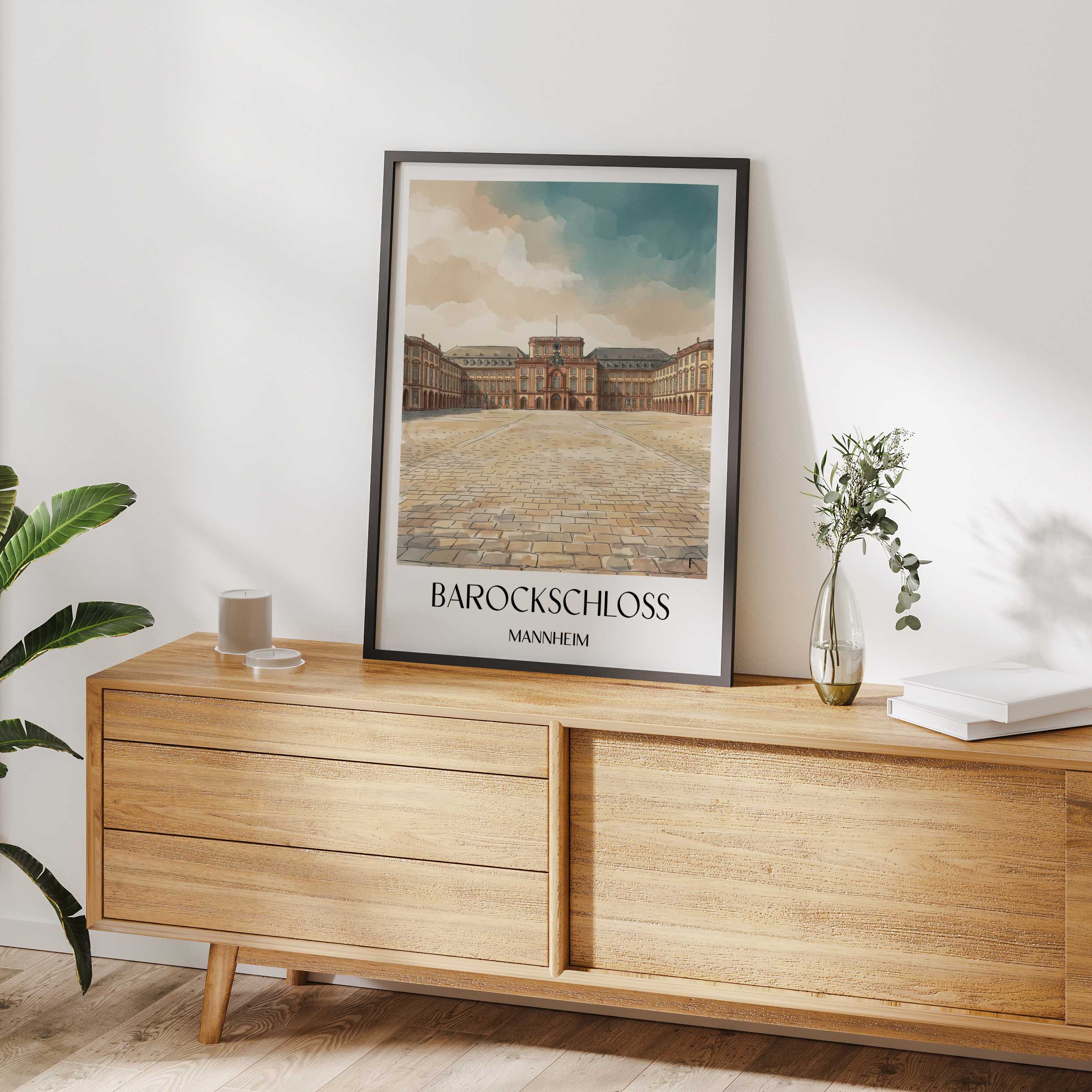 barockschloss-mannheim-deutschland-poster-aquarell