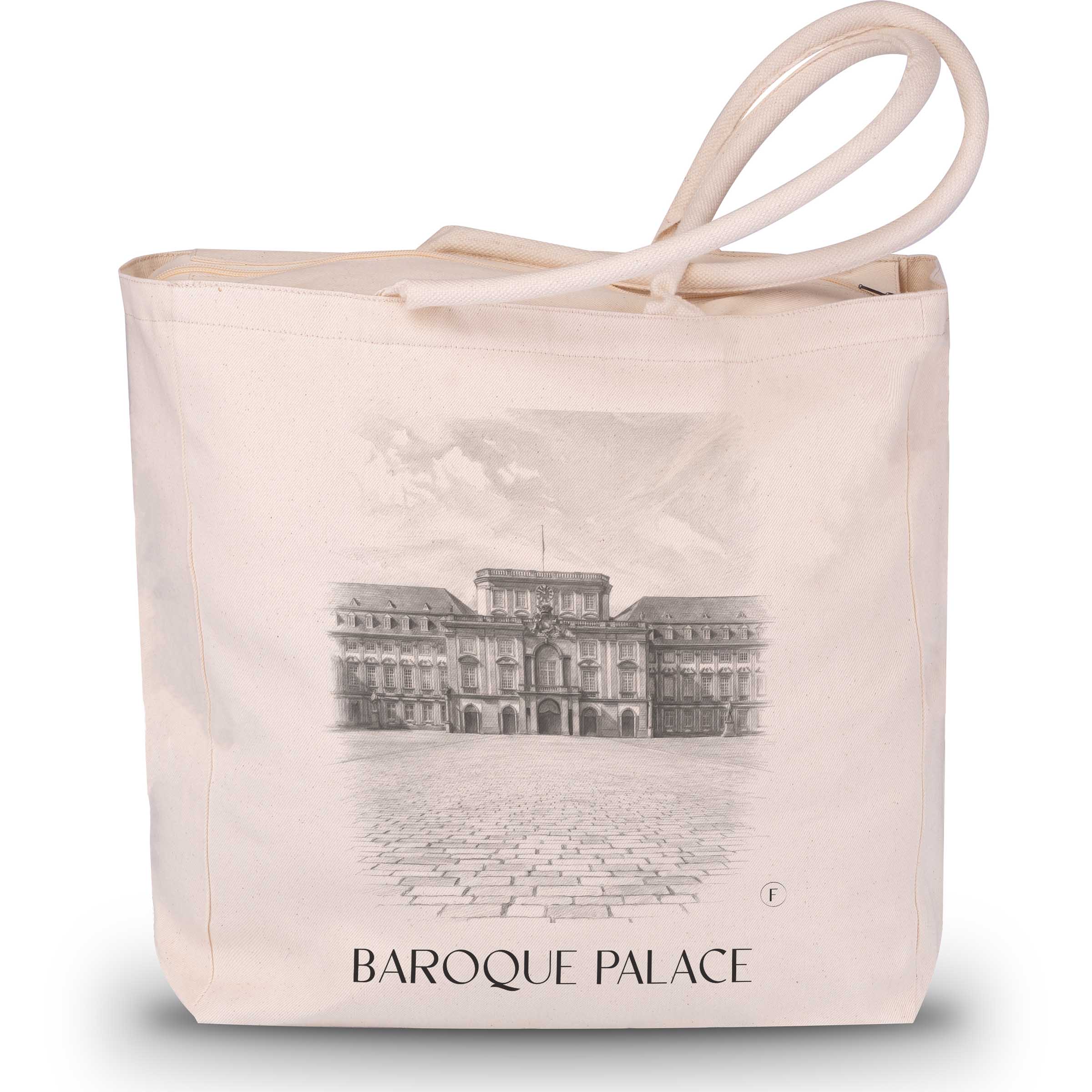Barockschloss Shopping Tasche - Mannheim - Deutschland Tote Bag - Einkaufstasche im Zeichnung Stil