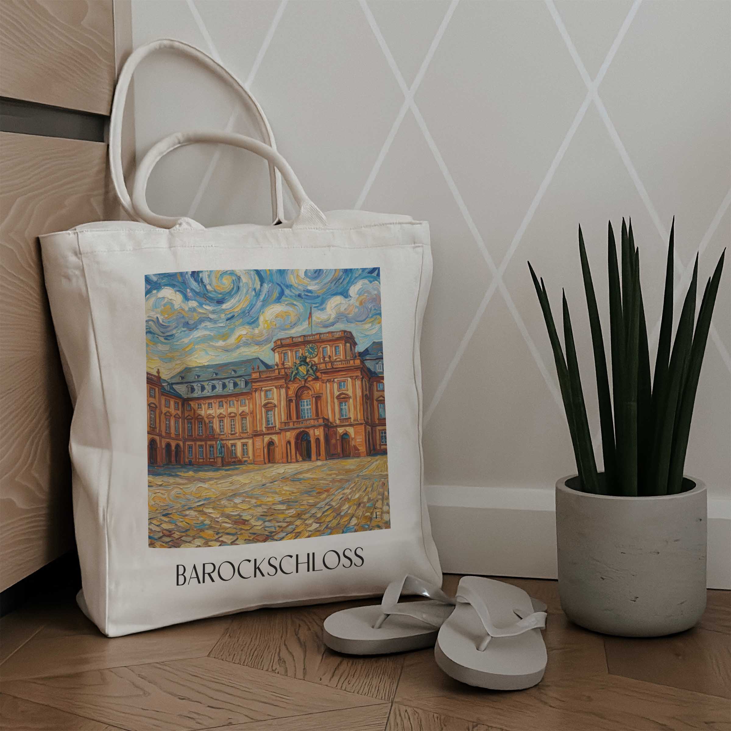 barockschloss-mannheim-deutschland-einkaufstasche-oil-painting-oelgemaelde