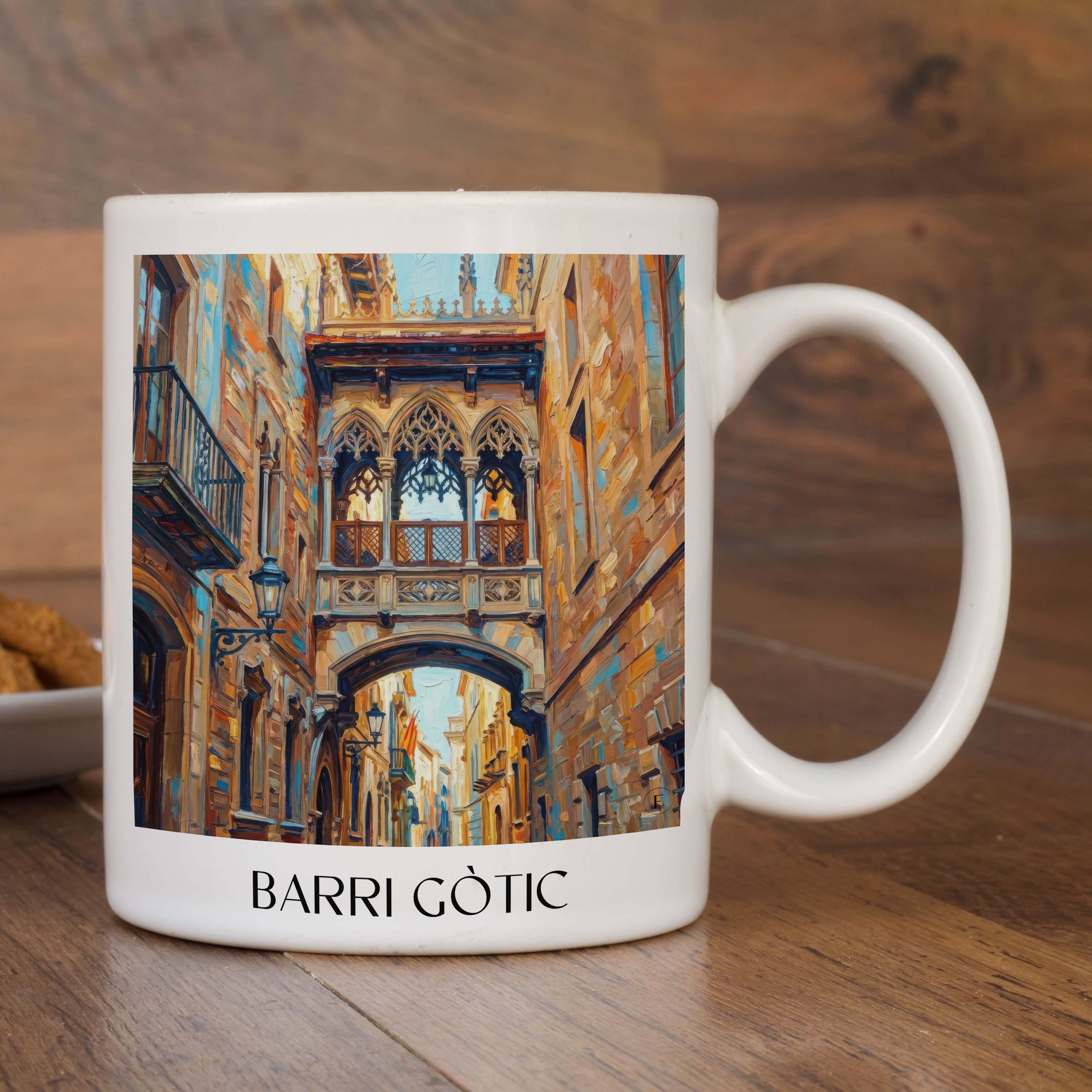 barri-gòtic-barcelona-spanien-kaffeebecher-oil-painting-oelgemaelde