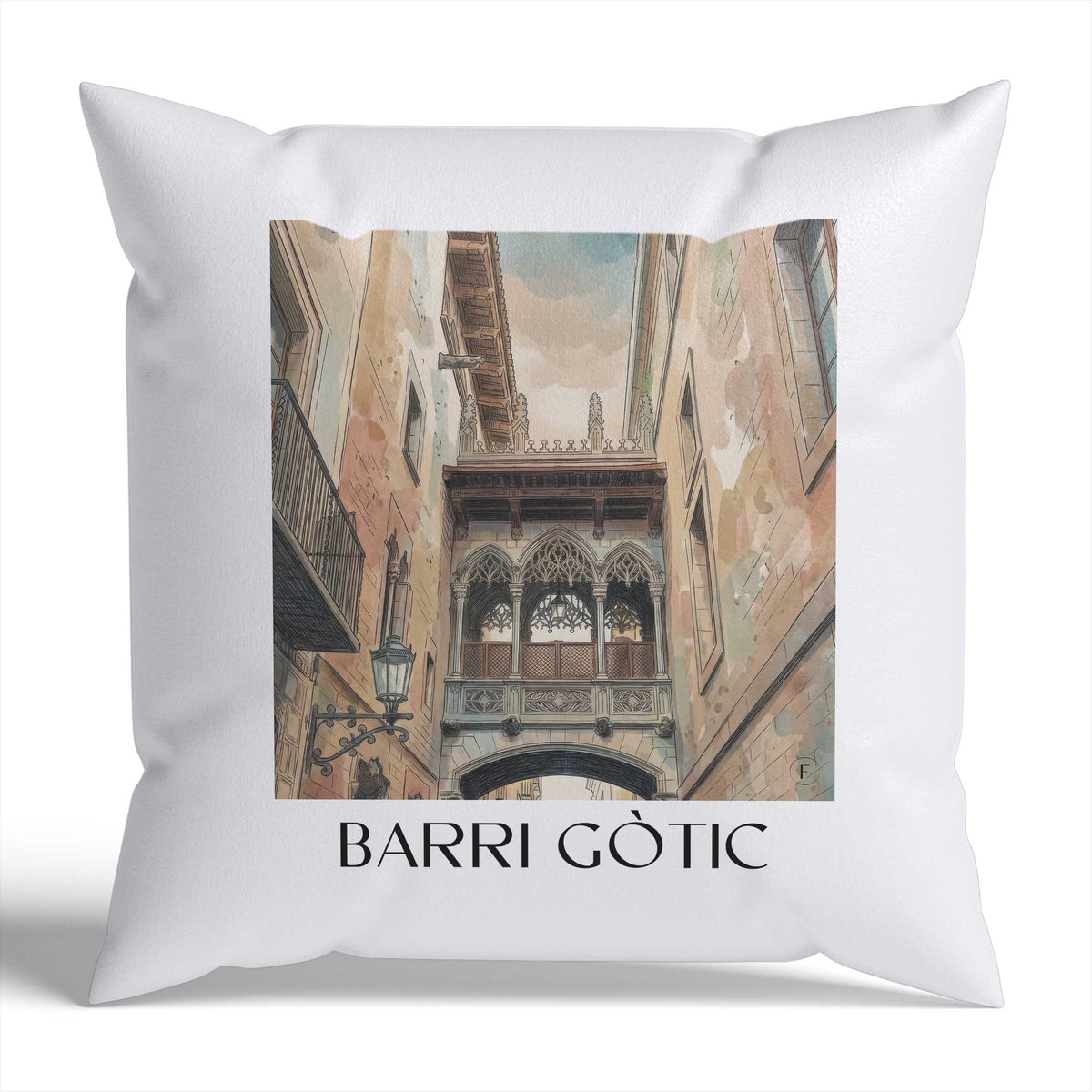 barri-gòtic-barcelona-spanien-kissenbezug-aquarell