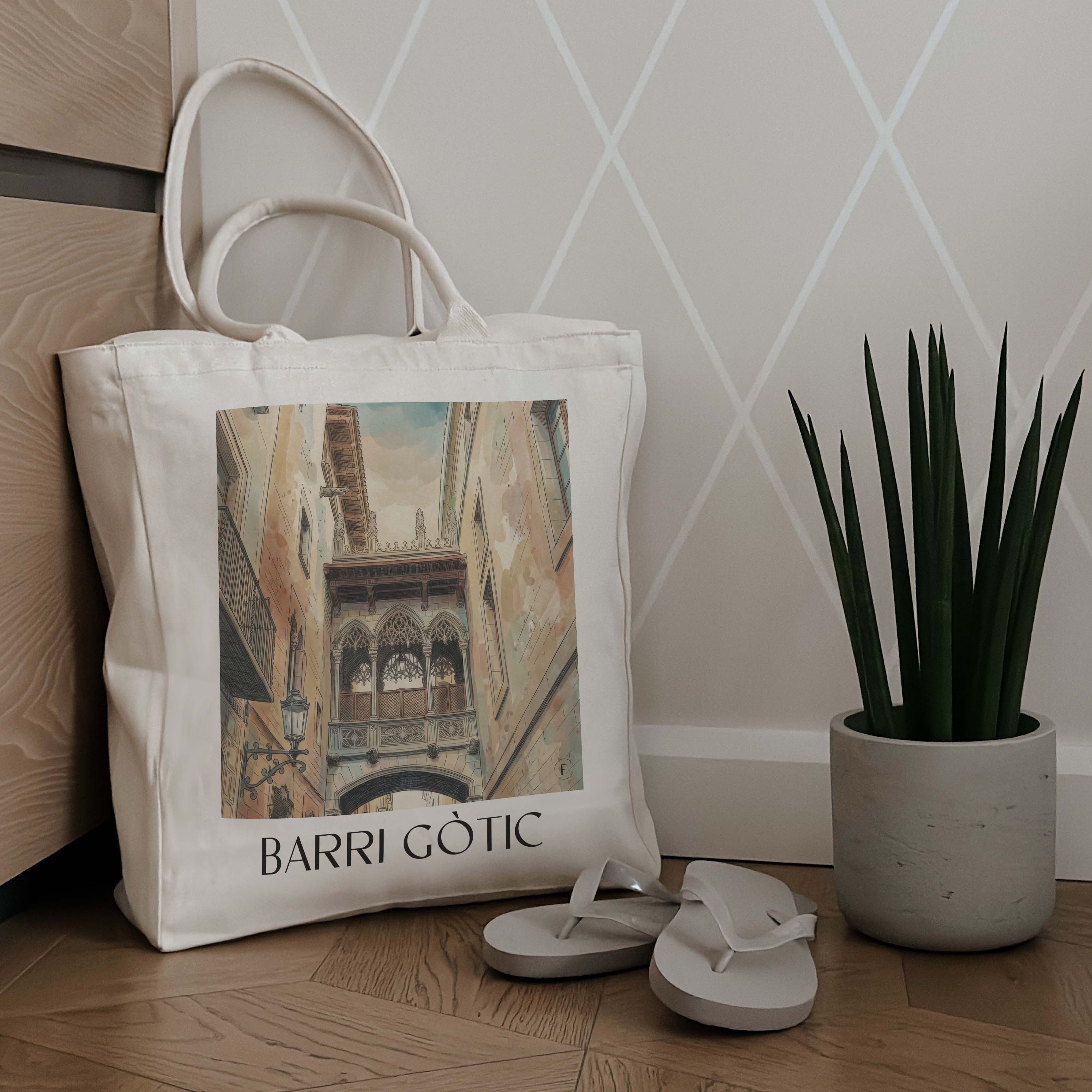 barri-gòtic-barcelona-spanien-einkaufstasche-aquarell