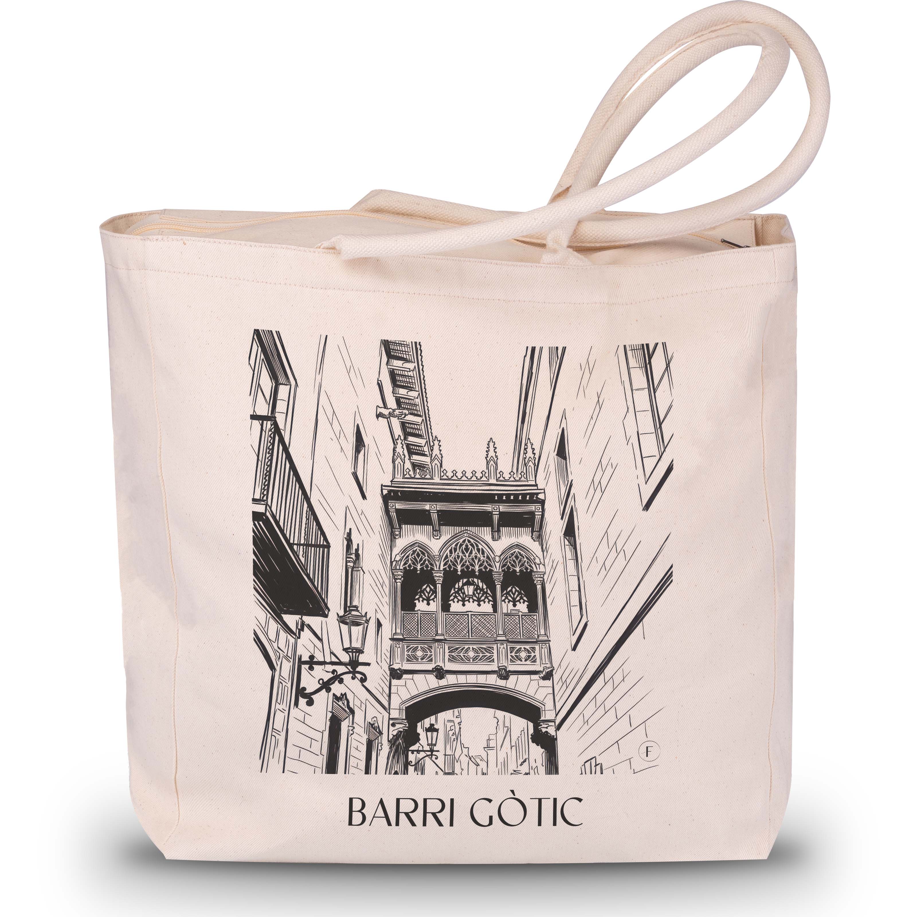 barri-gòtic-barcelona-spanien-einkaufstasche-skizze
