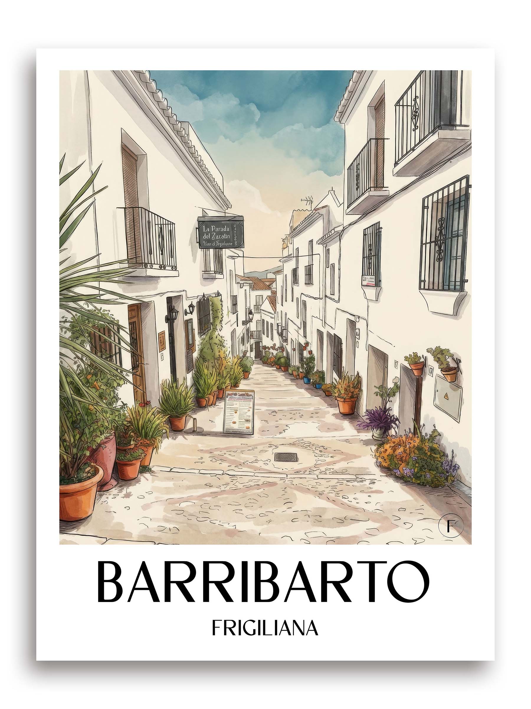 Barribarto Poster - Frigiliana - Spanien Kunstdruck - Aquarell von A4 bis A1 - favplace