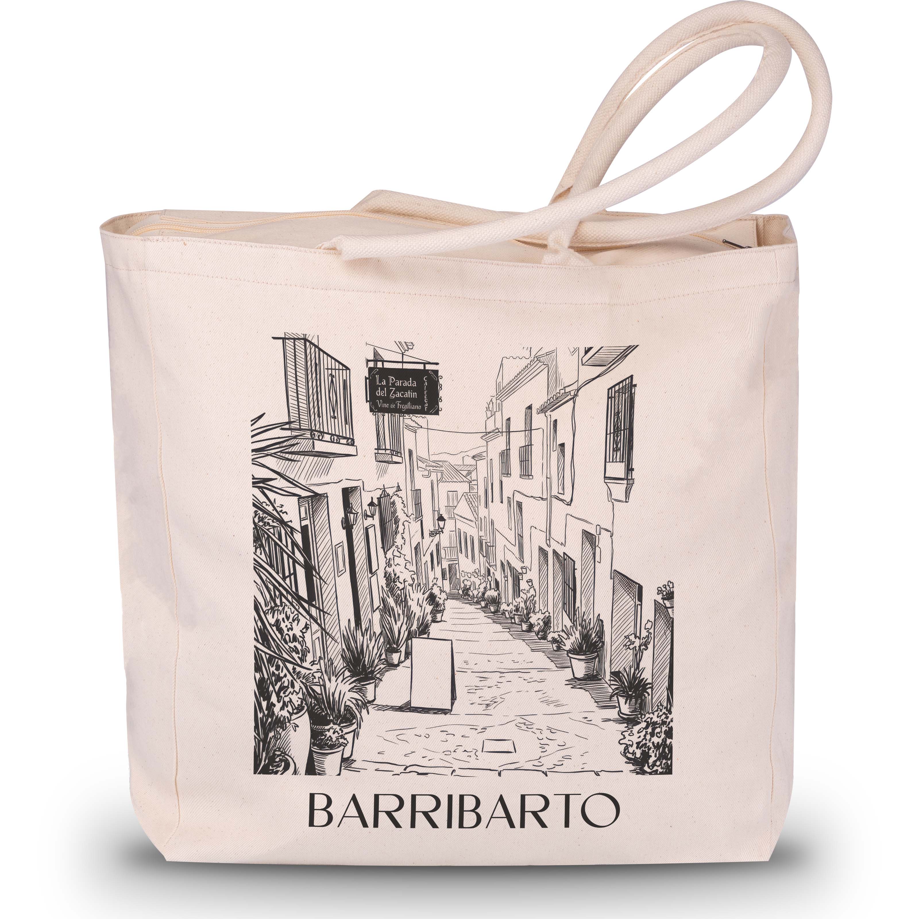 Barribarto Shopping Tasche - Frigiliana - Spanien Tote Bag - Einkaufstasche im Skizze Stil - favplace