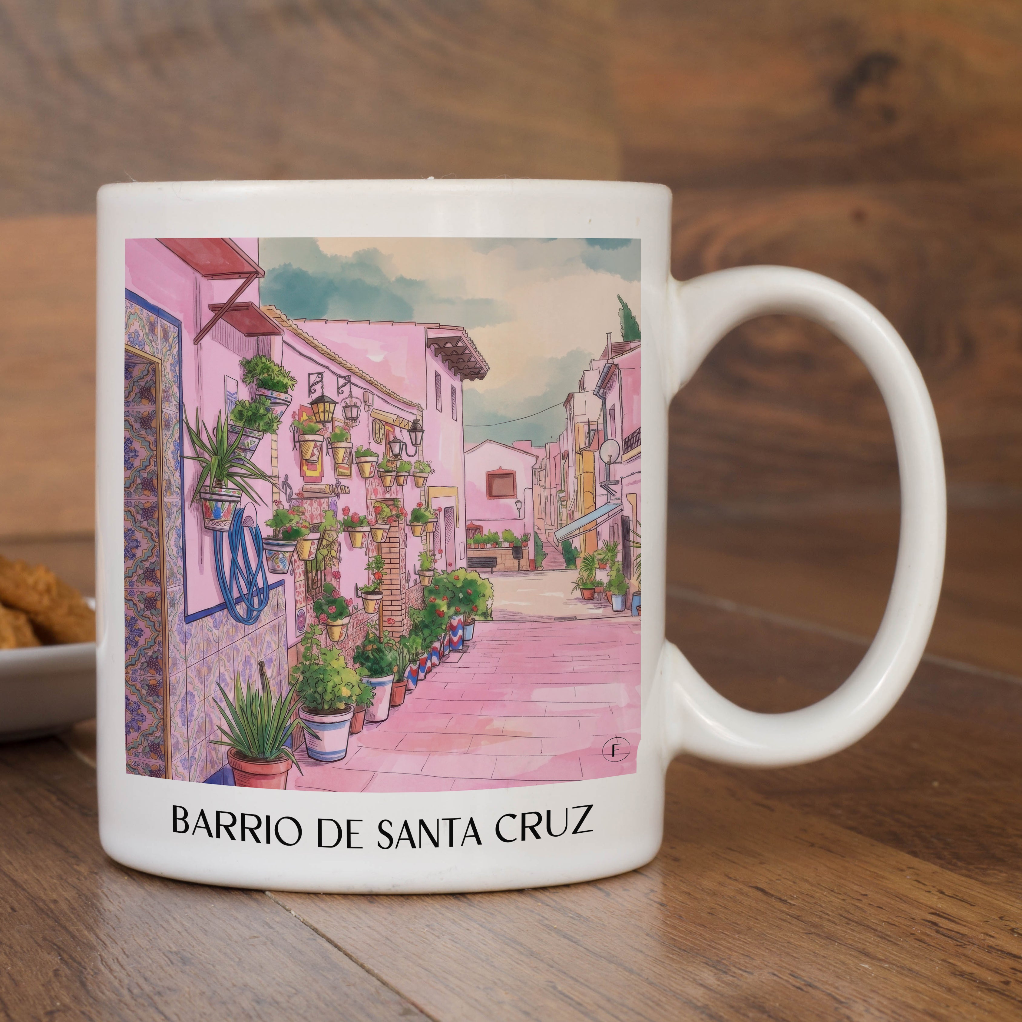 barrio-de-santa-cruz-alicante-spanien-kaffeebecher-aquarell-pink-rosa