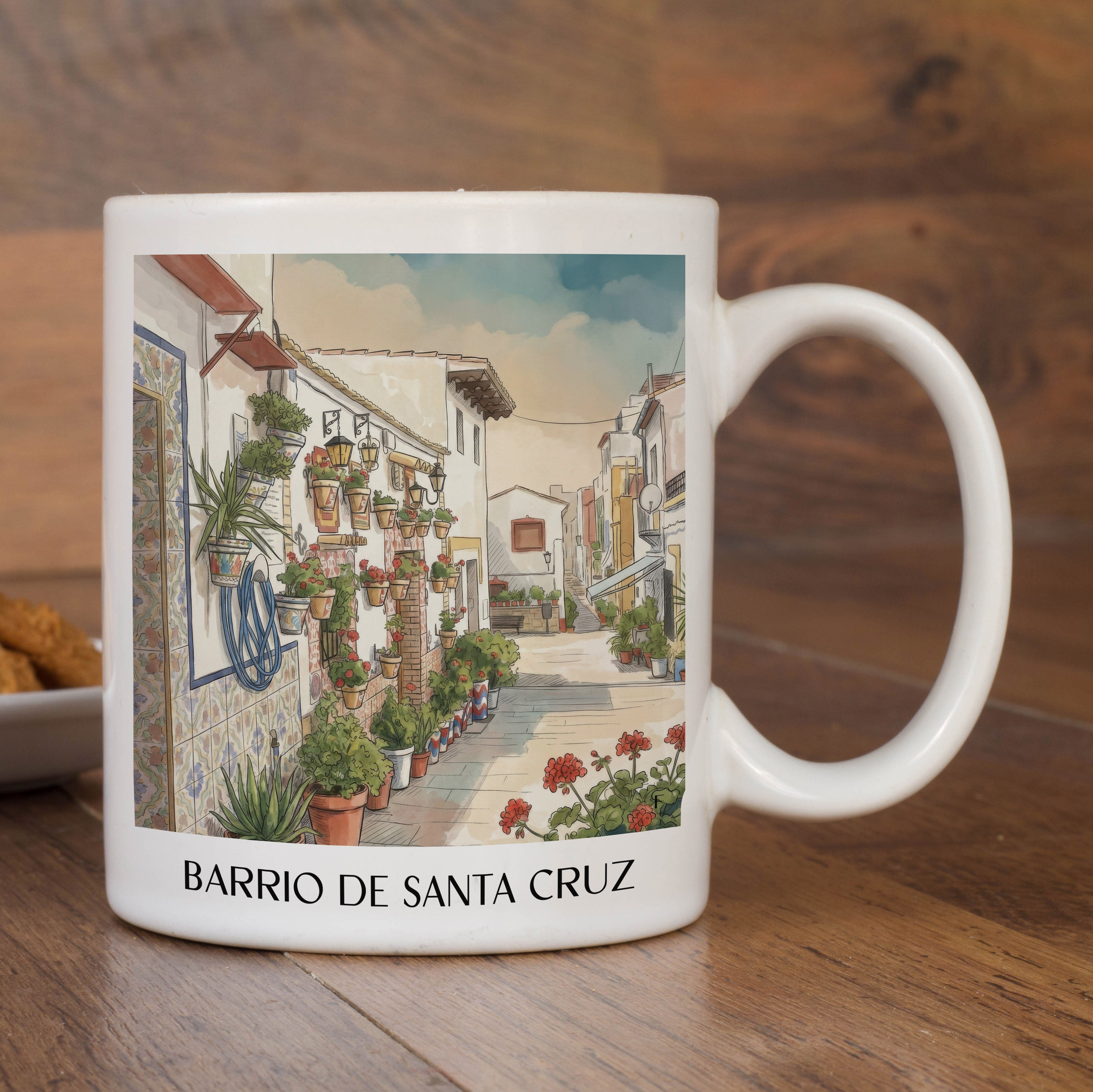 barrio-de-santa-cruz-alicante-spanien-kaffeebecher-aquarell