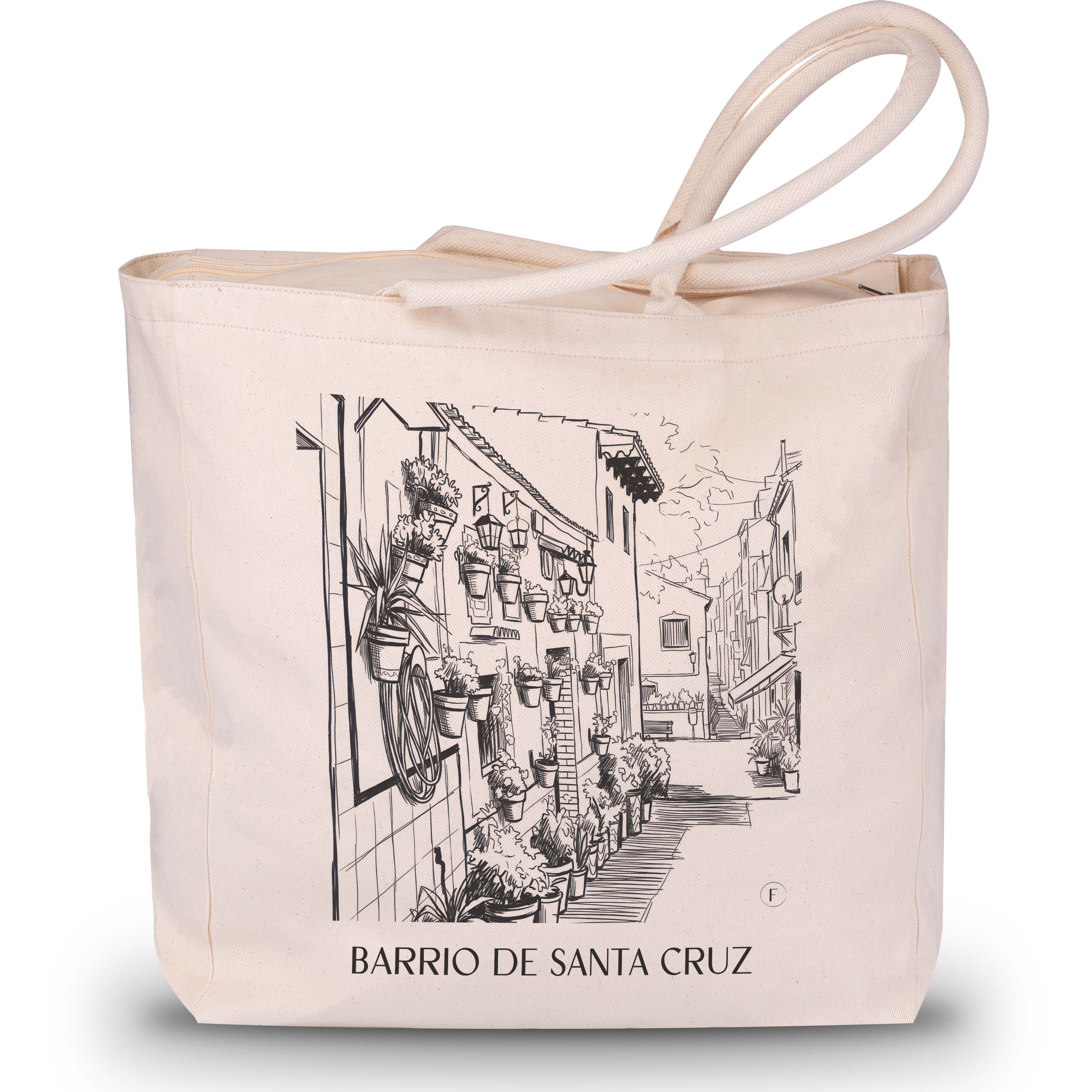 barrio-de-santa-cruz-alicante-spanien-einkaufstasche-skizze