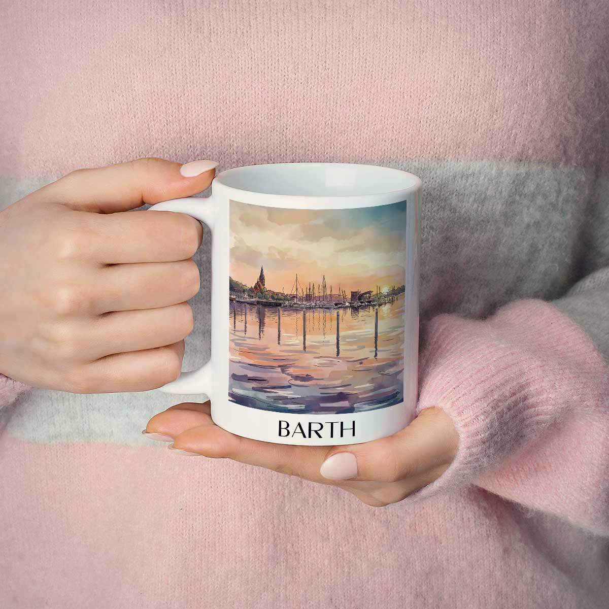 barth-mecklenburg-vorpommern-deutschland-kaffeebecher-aquarell