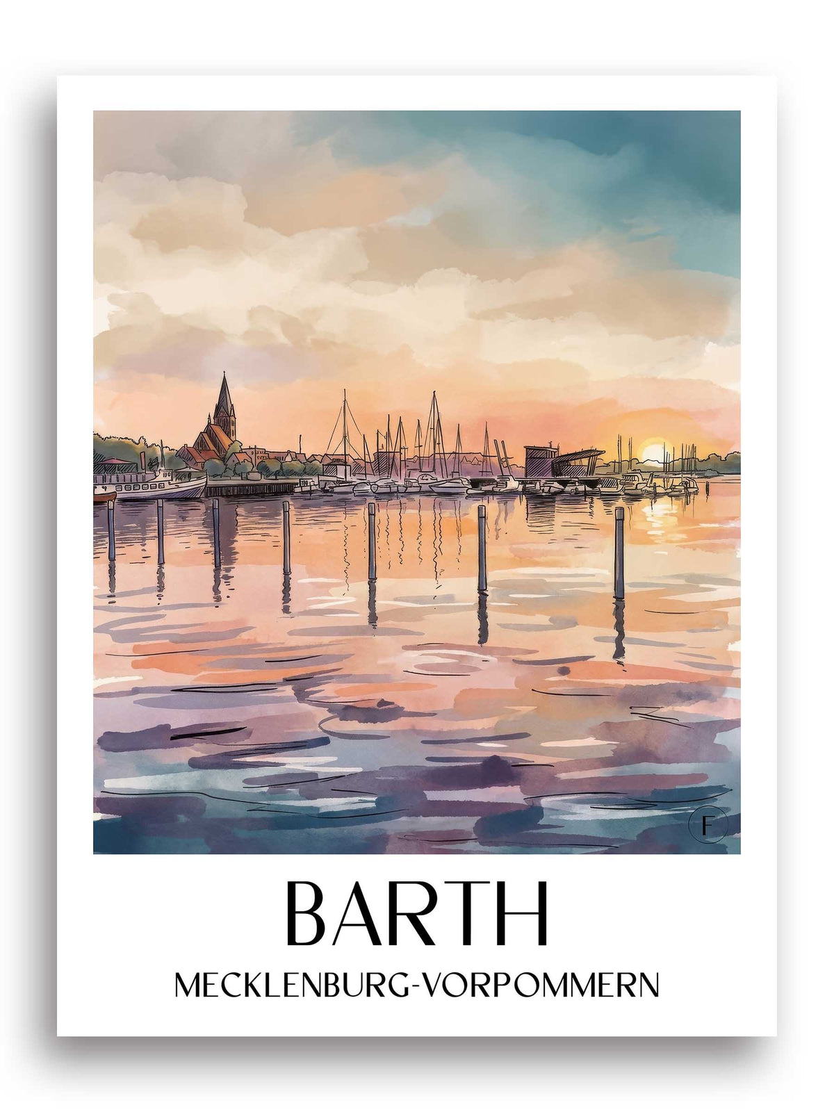 barth-mecklenburg-vorpommern-deutschland-poster-aquarell