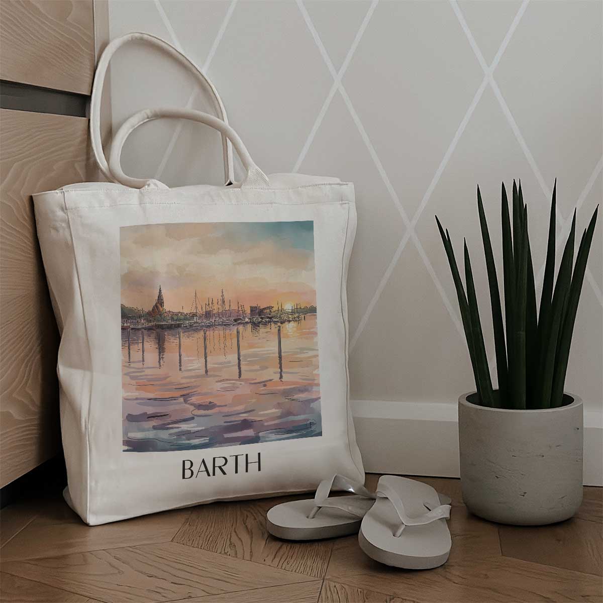 barth-mecklenburg-vorpommern-deutschland-einkaufstasche-aquarell