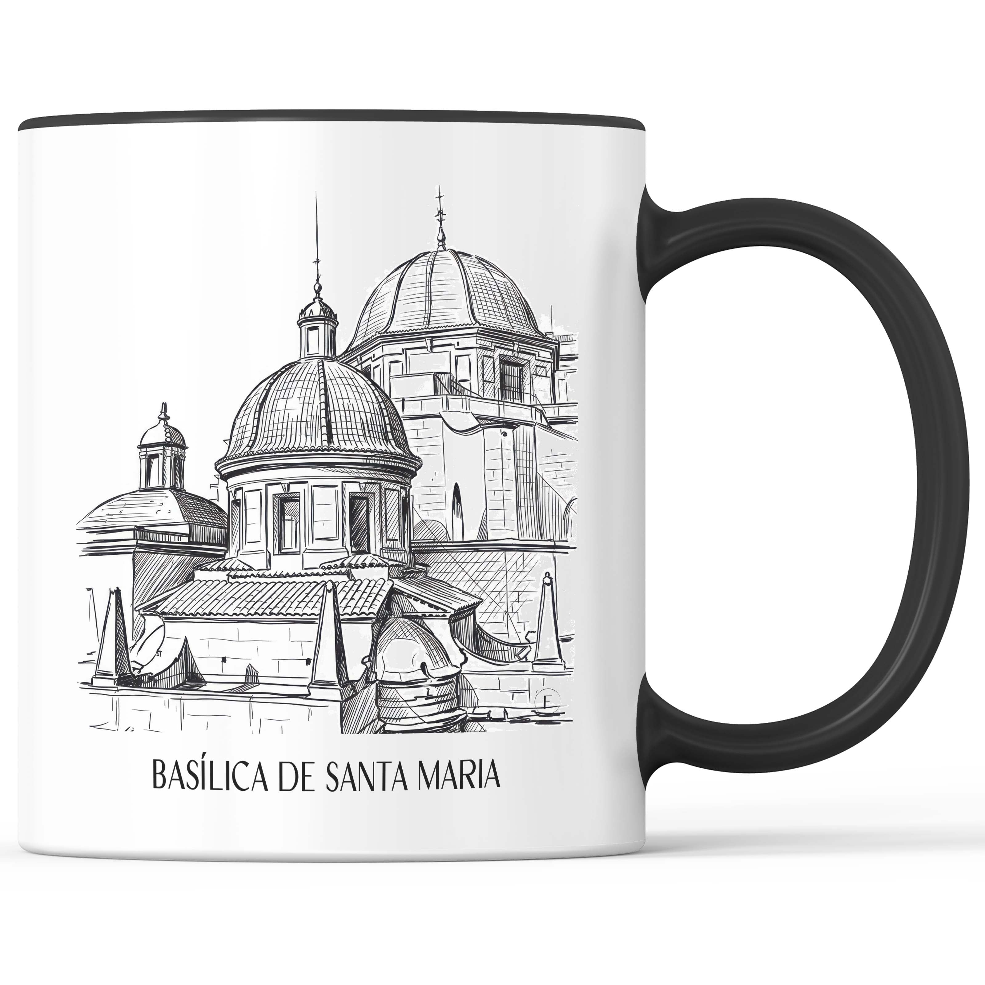 basílica-de-santa-maria-elche-spanien-kaffeebecher-skizze