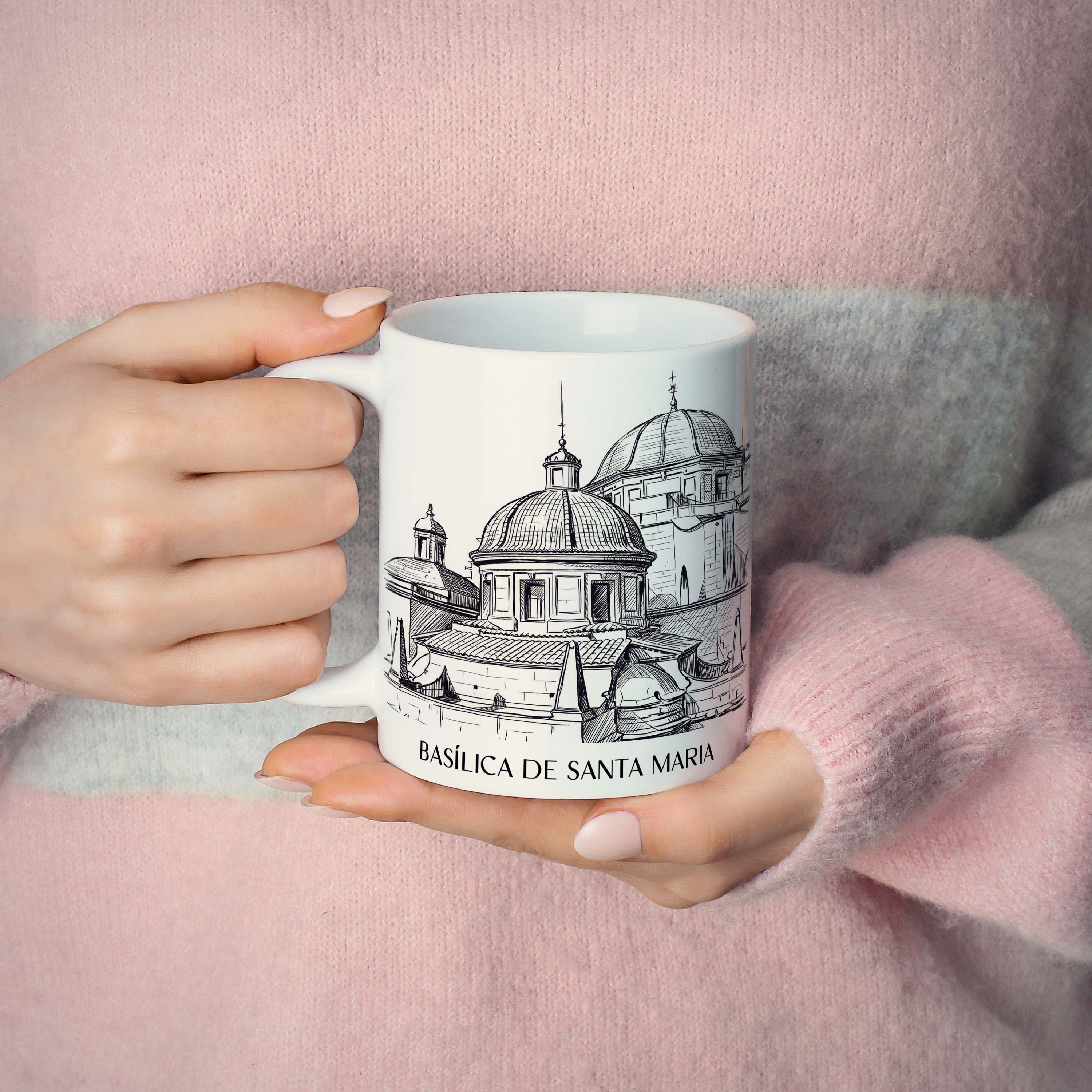 basílica-de-santa-maria-elche-spanien-kaffeebecher-skizze