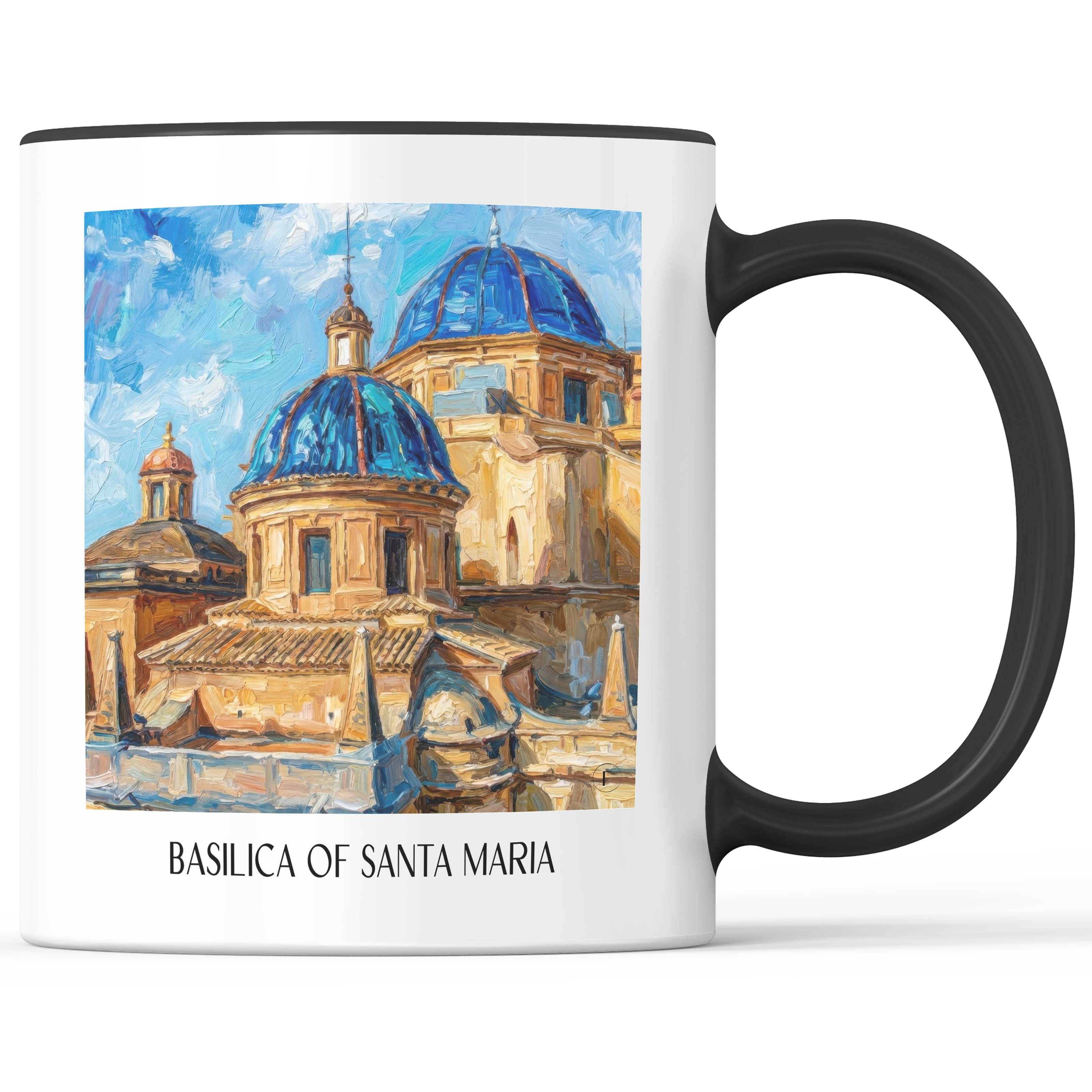 Basílica de Santa Maria Kaffeebecher - Elche - Spanien Becher - Kaffeetasse im Ölgemälde Stil - favplace