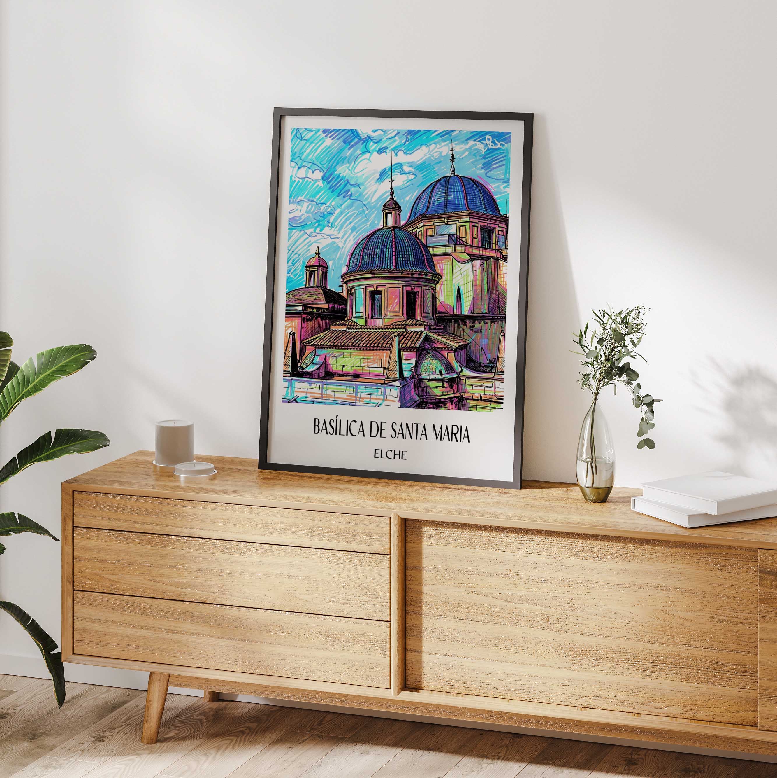 basílica-de-santa-maria-elche-spanien-poster-graffiti