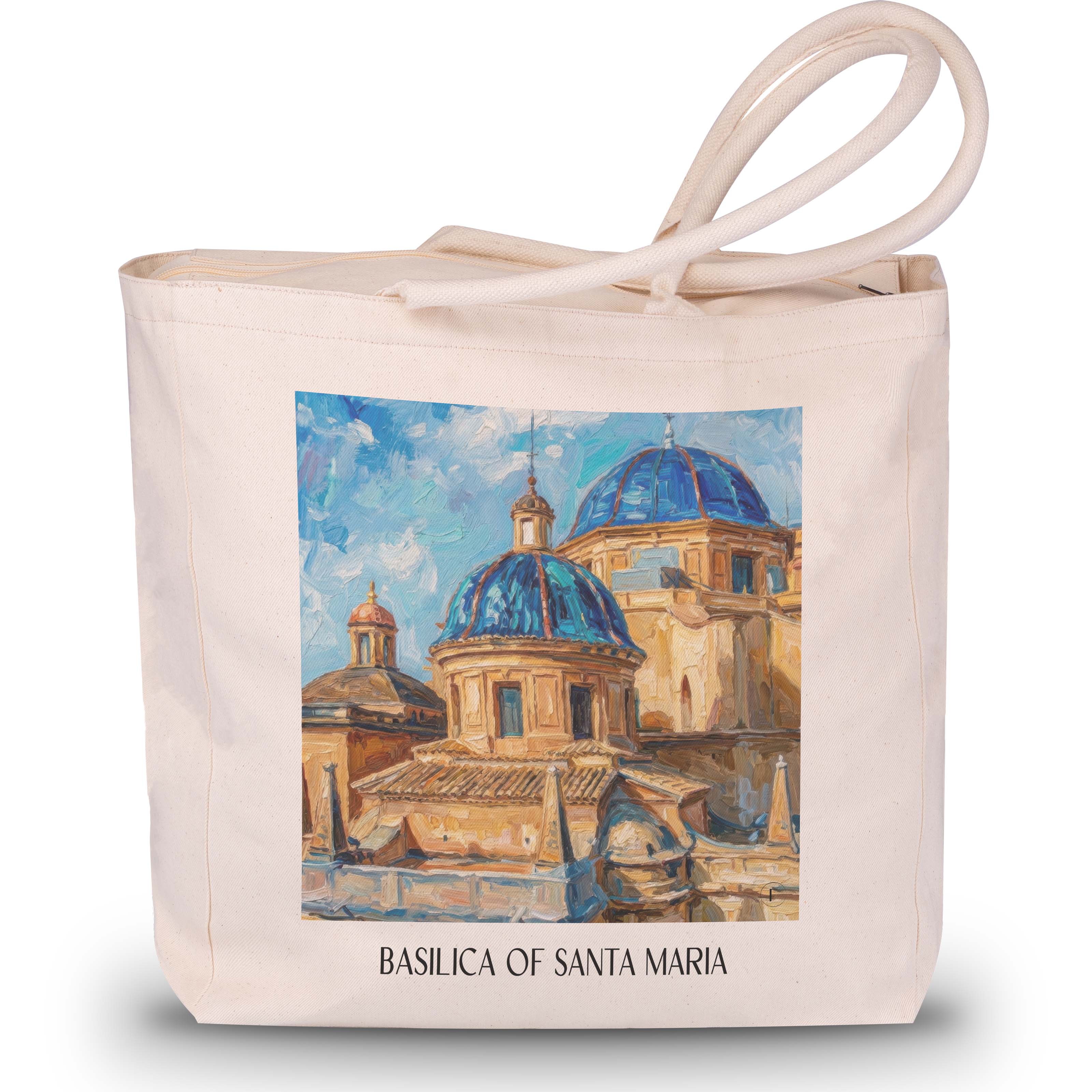 Basílica de Santa Maria Shopping Tasche - Elche - Spanien Tote Bag - Einkaufstasche im Ölgemälde Stil - favplace