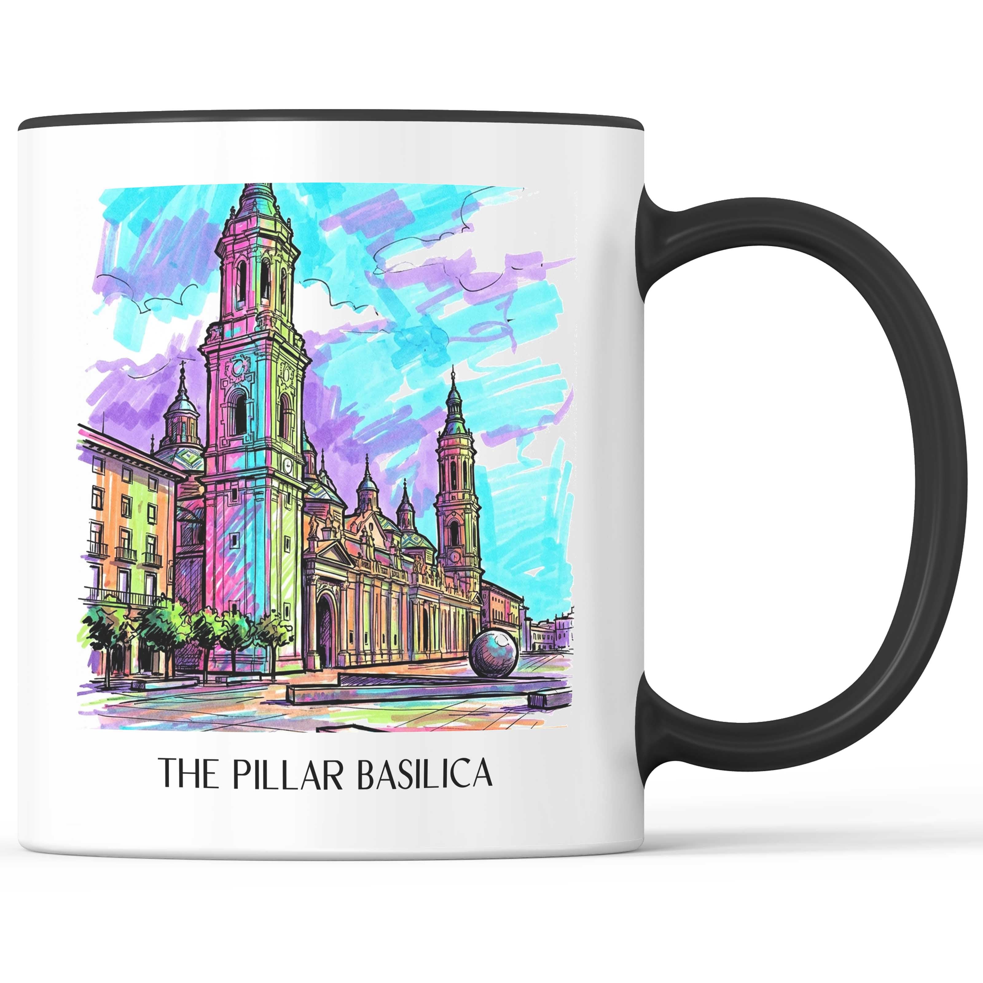 Basílica del Pilar Kaffeebecher - Zaragoza - Spanien Becher - Kaffeetasse im Tag Graffiti Stil - favplace