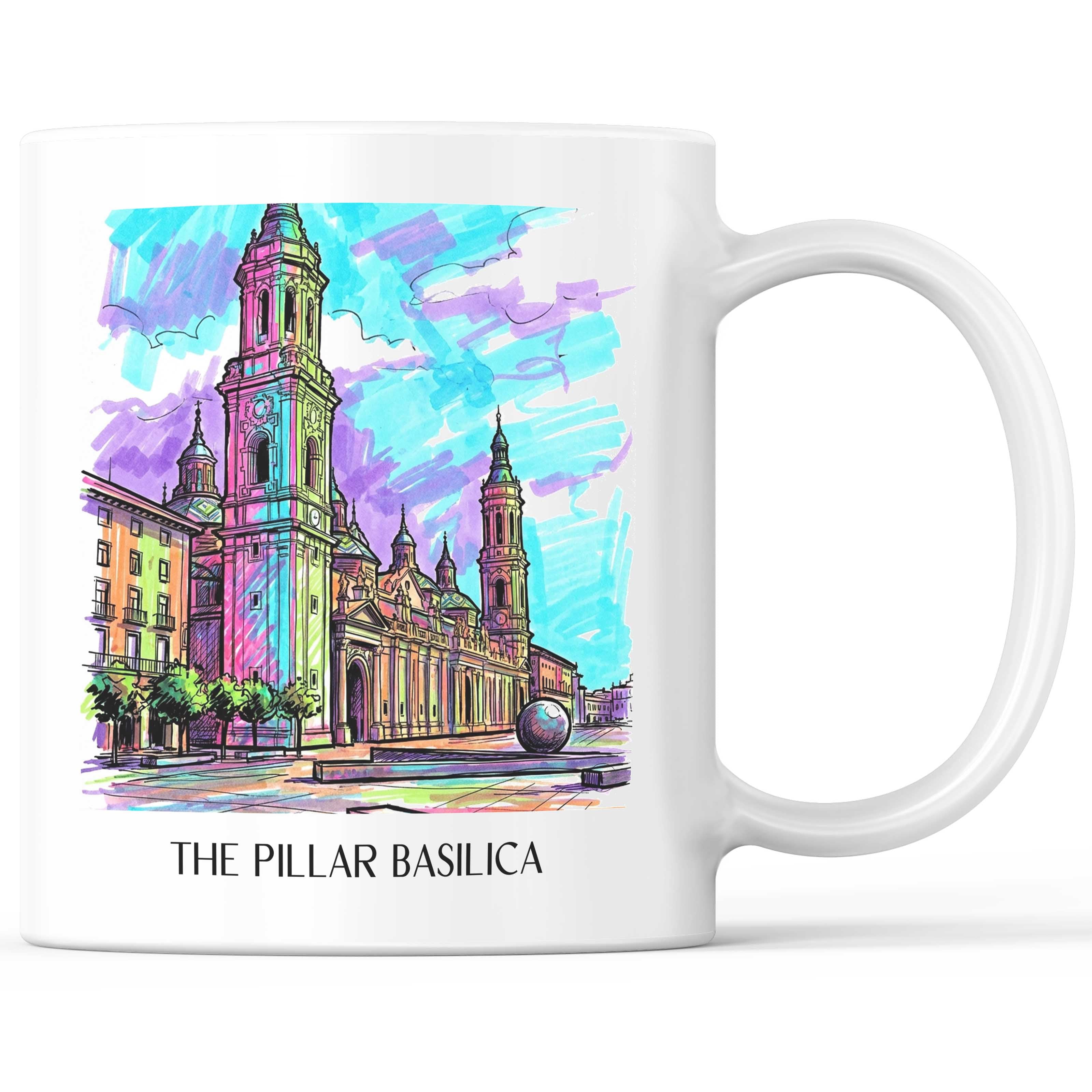 Basílica del Pilar Kaffeebecher - Zaragoza - Spanien Becher - Kaffeetasse im Tag Graffiti Stil - favplace