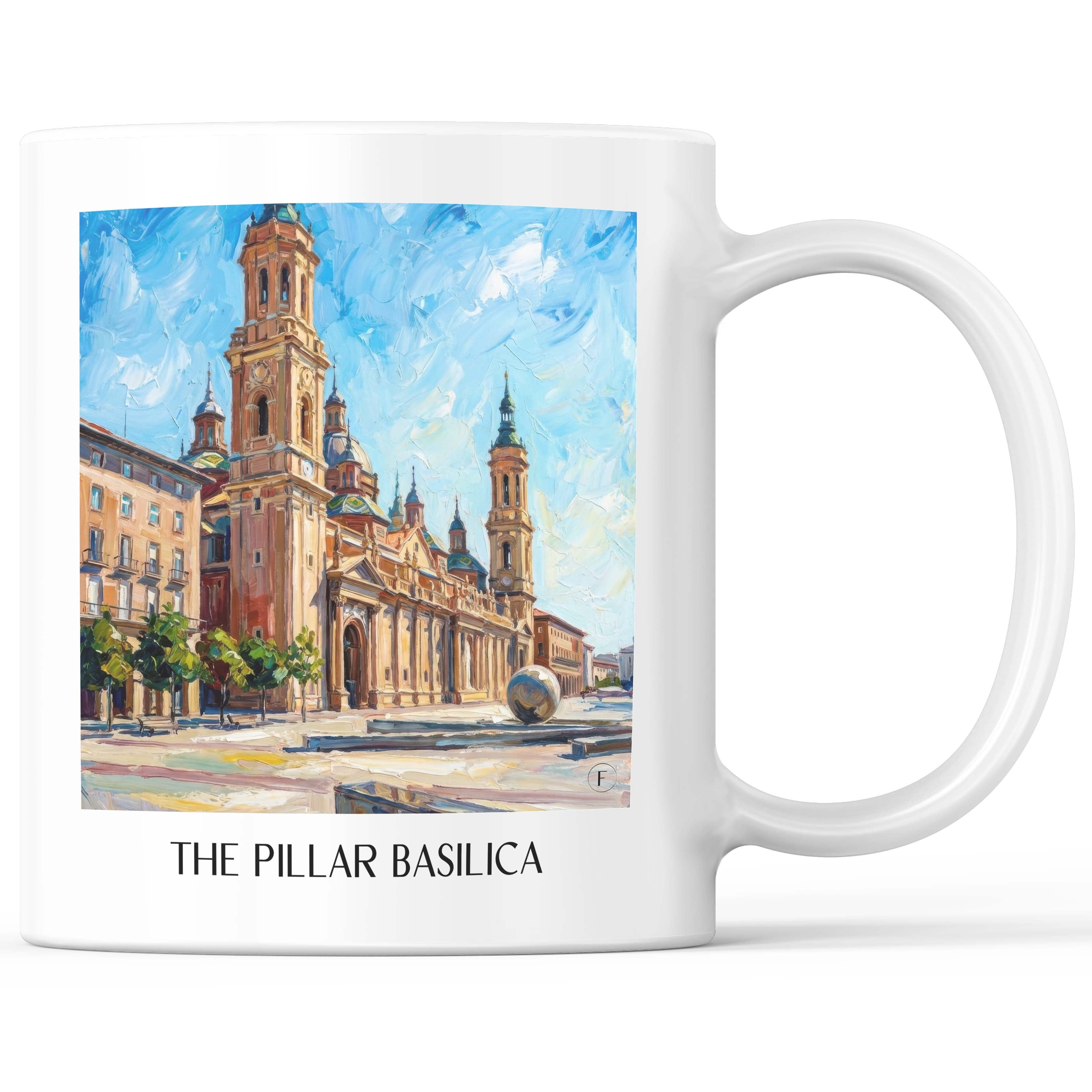 Basílica del Pilar Kaffeebecher - Zaragoza - Spanien Becher - Kaffeetasse im Ölgemälde Stil - favplace