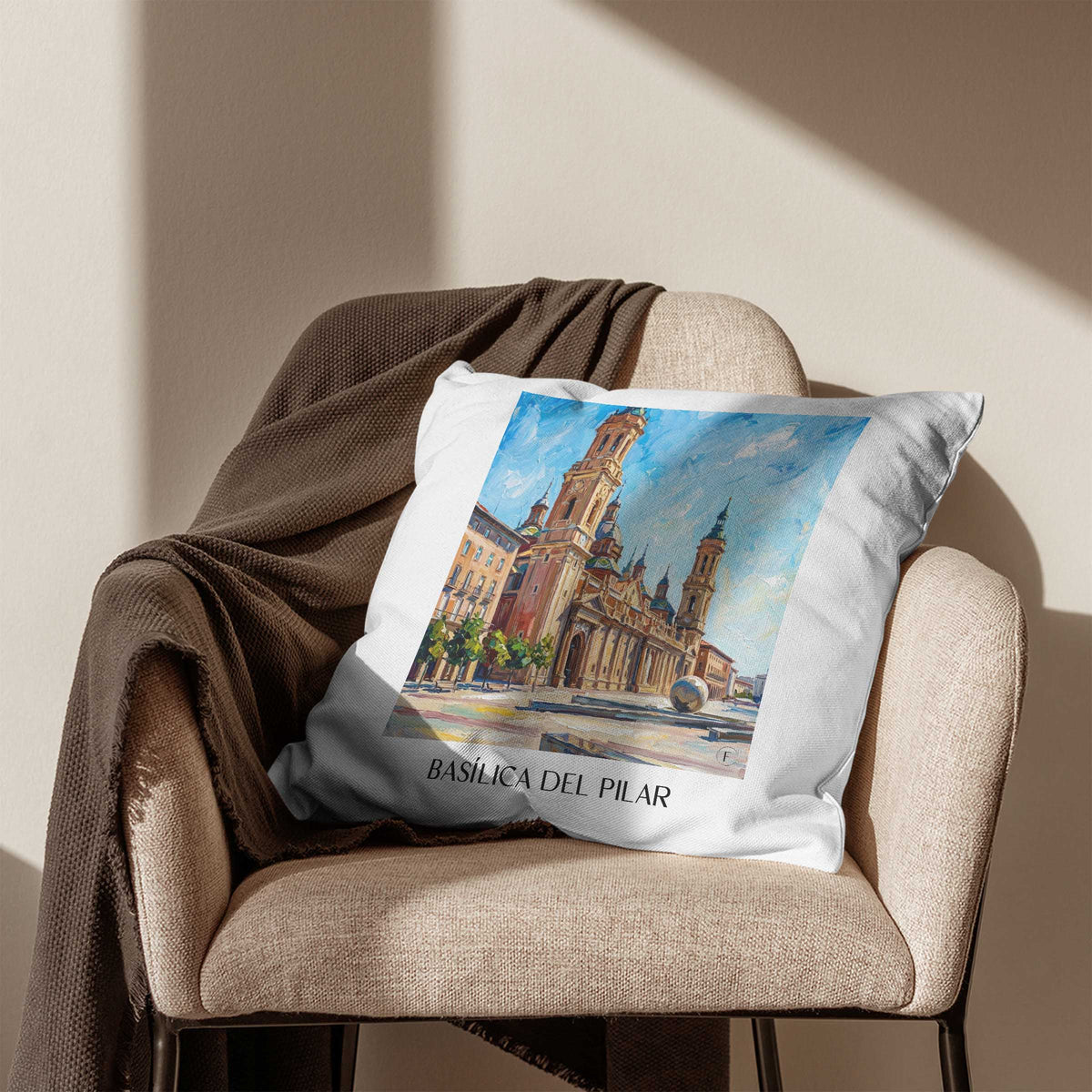 basílica-del-pilar-zaragoza-spanien-kissenbezug-oil-painting-oelgemaelde