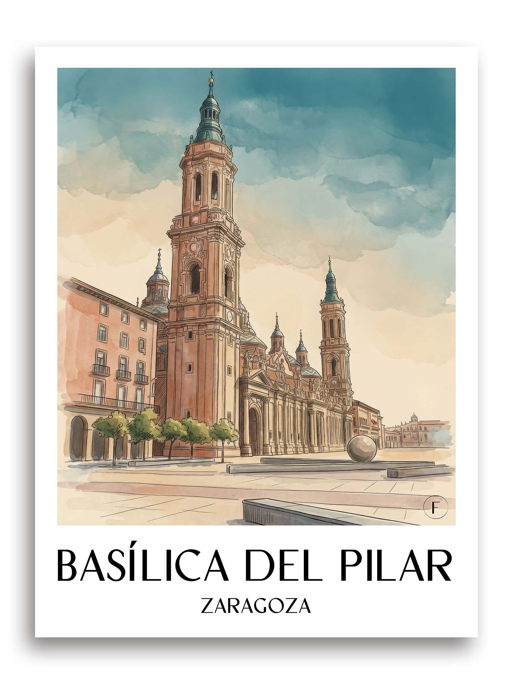 basílica-del-pilar-zaragoza-spanien-poster-aquarell