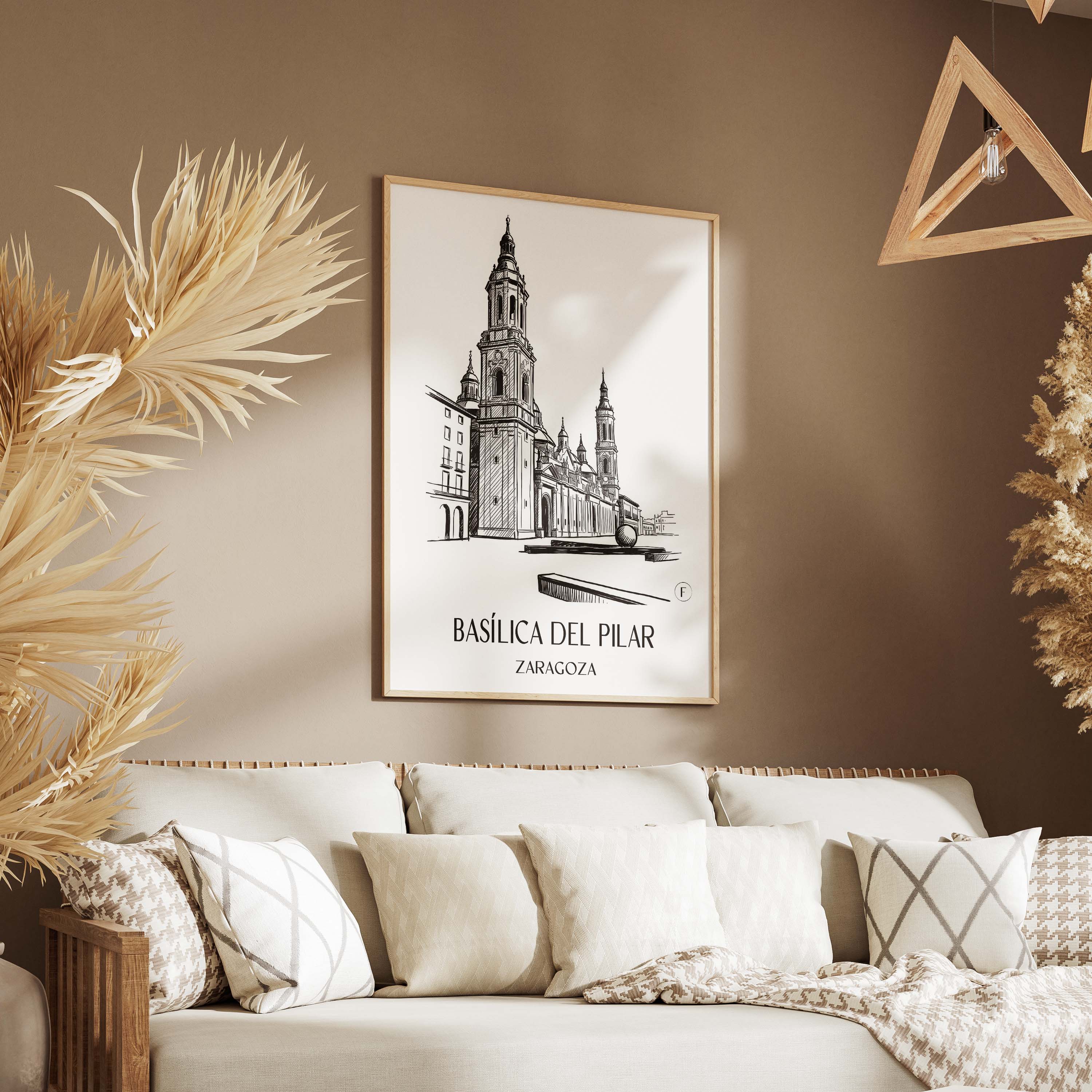 basílica-del-pilar-zaragoza-spanien-poster-skizze