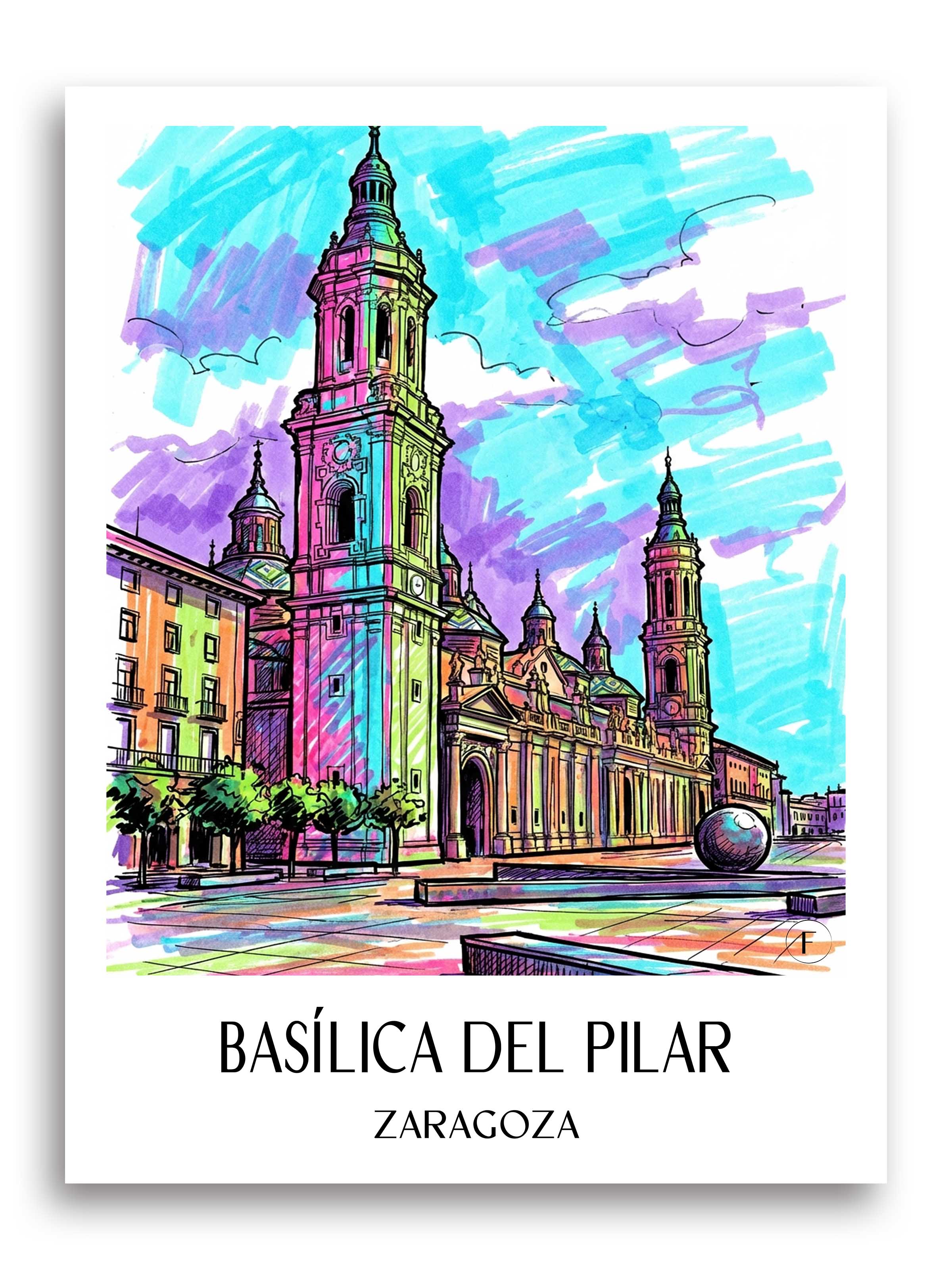 basílica-del-pilar-zaragoza-spanien-poster-graffiti