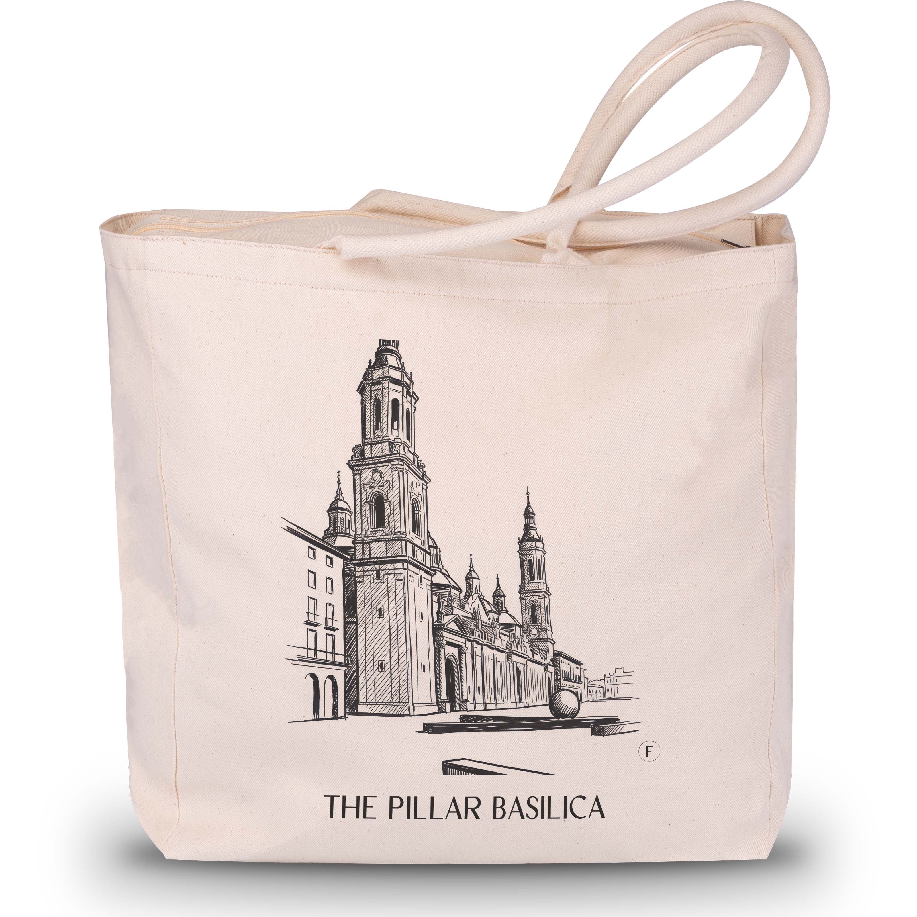 Basílica del Pilar Shopping Tasche - Zaragoza - Spanien Tote Bag - Einkaufstasche im Skizze Stil - favplace