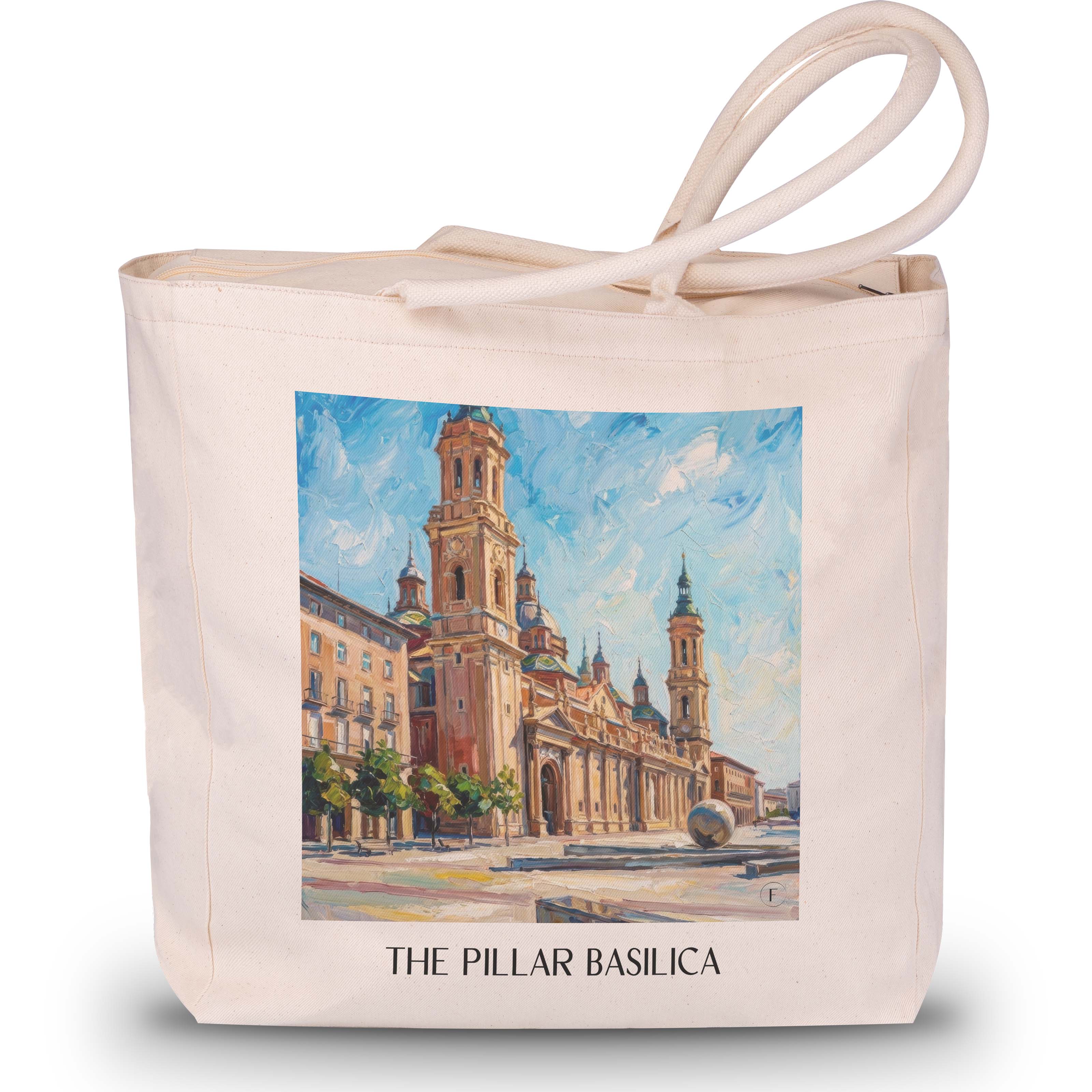 Basílica del Pilar Shopping Tasche - Zaragoza - Spanien Tote Bag - Einkaufstasche im Ölgemälde Stil - favplace