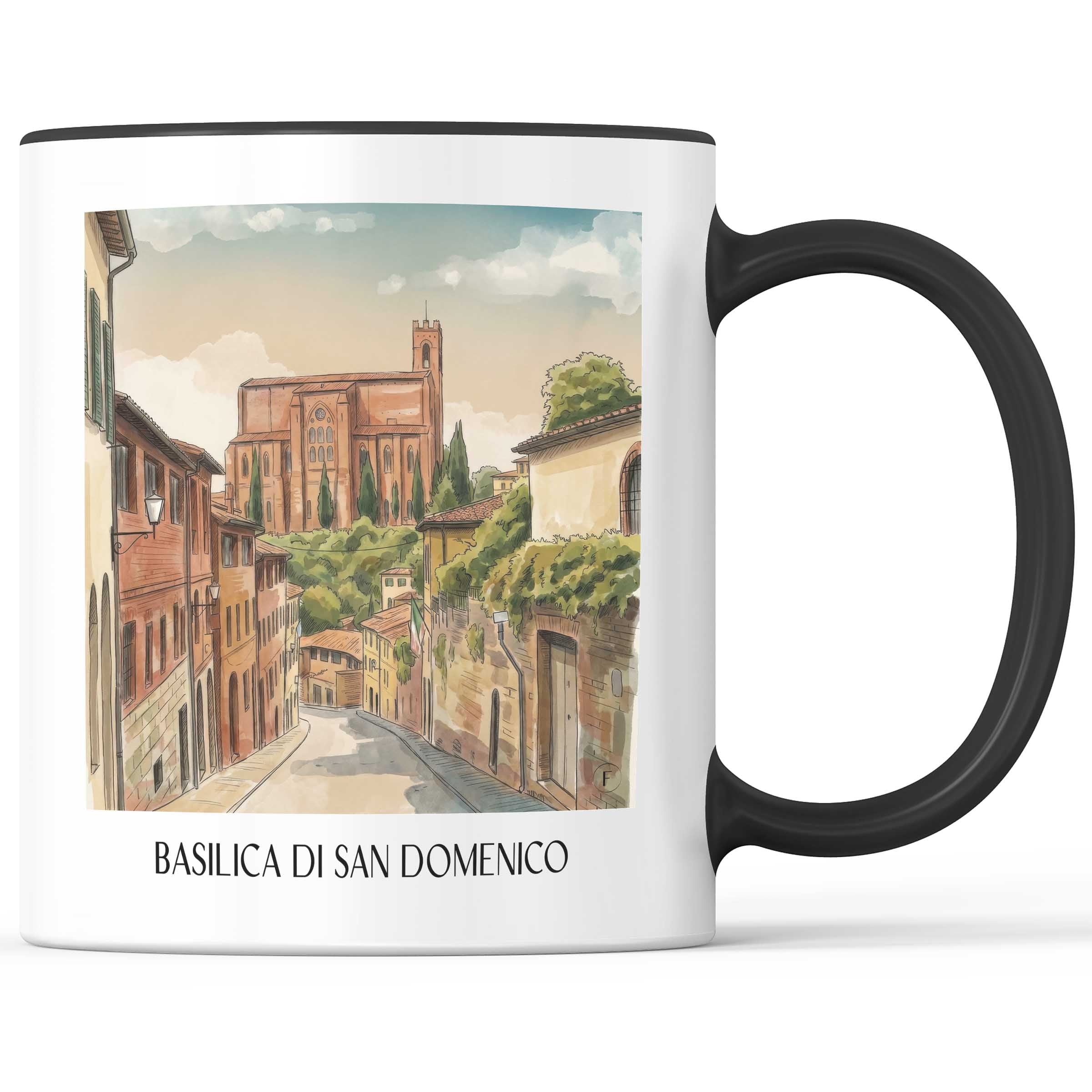 Basilica di San Domenico Kaffeebecher - Siena - Italien Becher - Kaffeetasse im Aquarell Stil - favplace