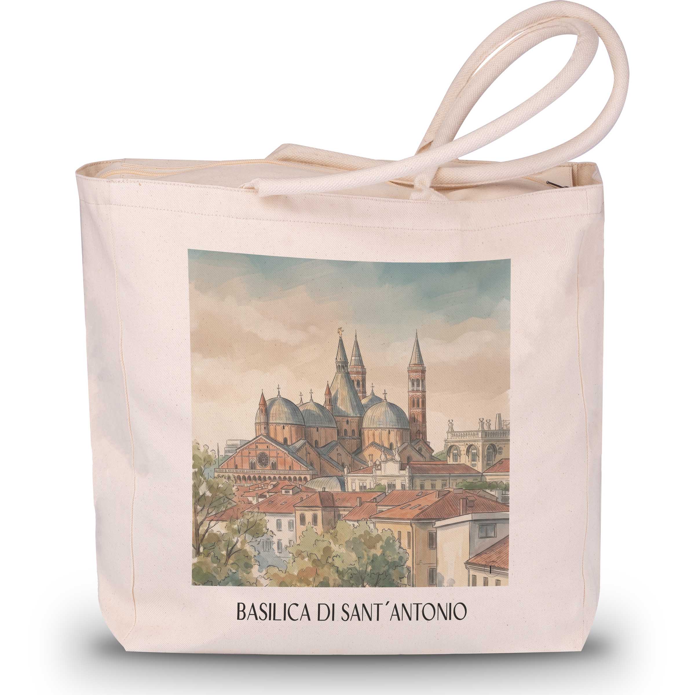 basilica-di-sant´antonio-padua-italien-einkaufstasche-aquarell