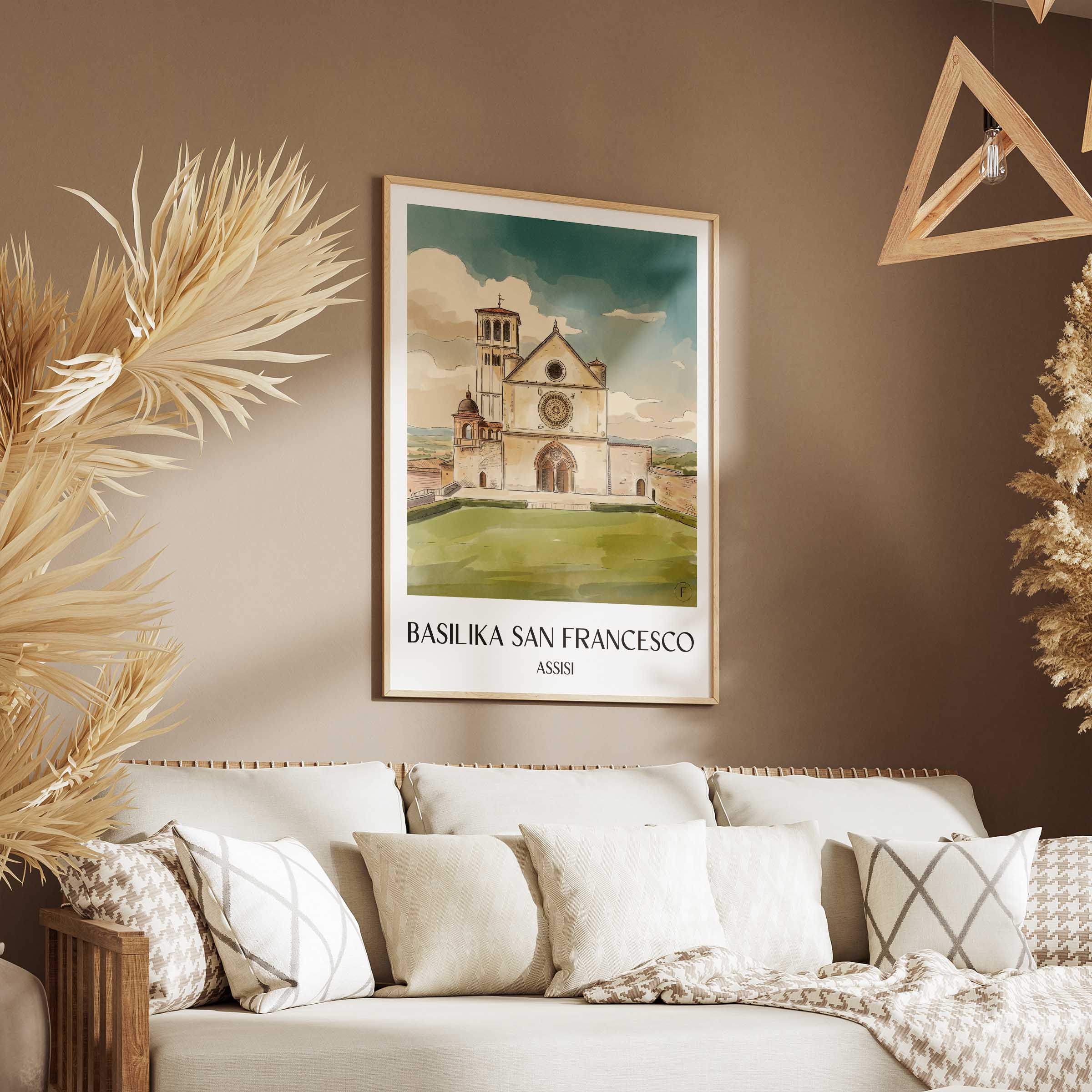 basilika-san-francesco-assisi-italien-poster-aquarell