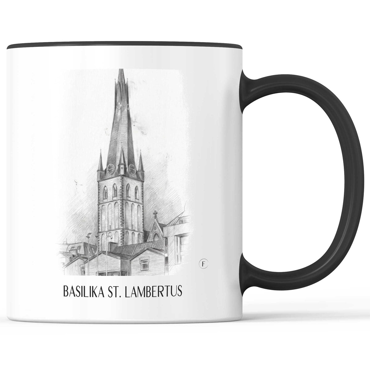 basilika-st.-lambertus-düsseldorf-deutschland-kaffeebecher-bleistift-zeichnung-drawing